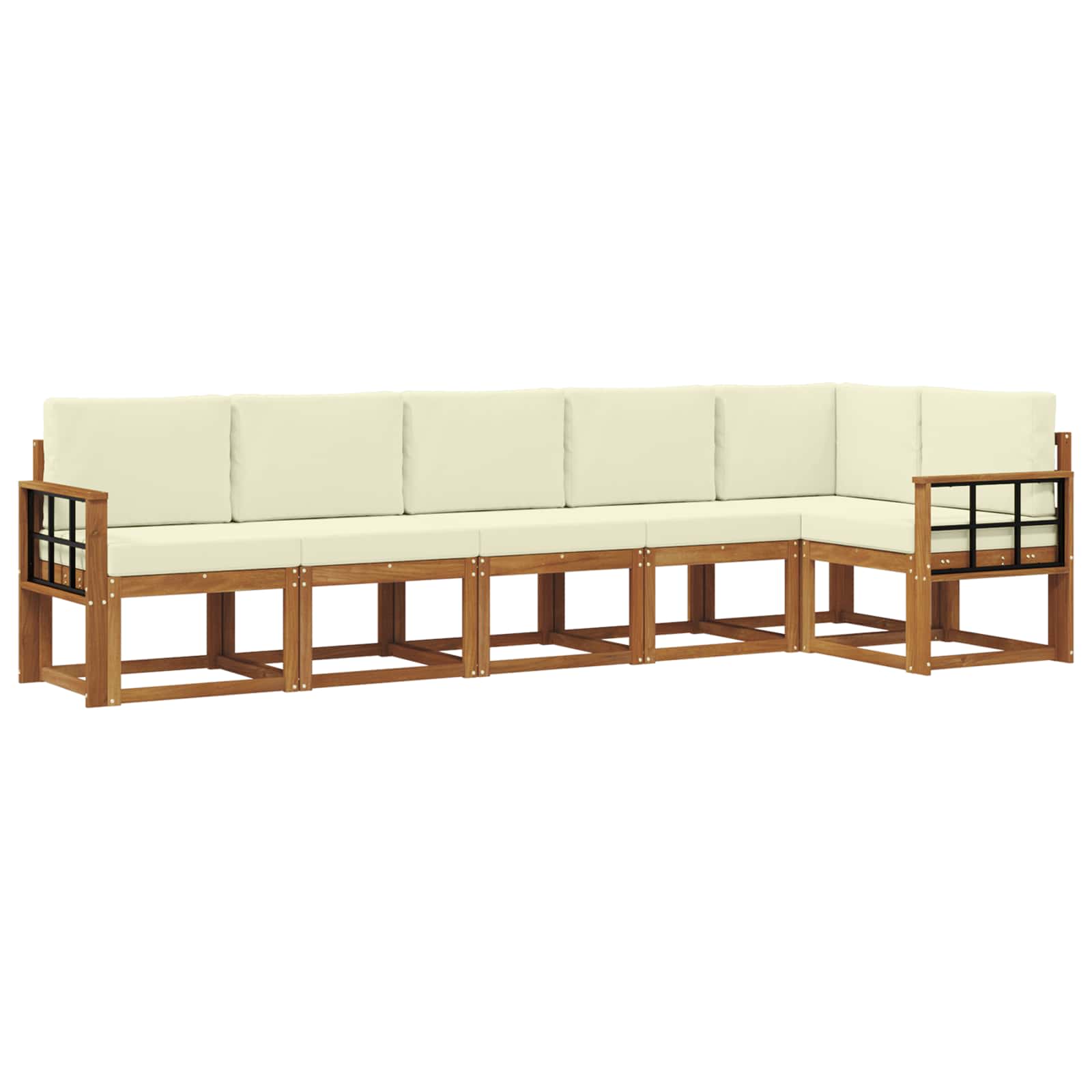 Outdoor-Sofagarnitur 6 stk. Natur und Creme
