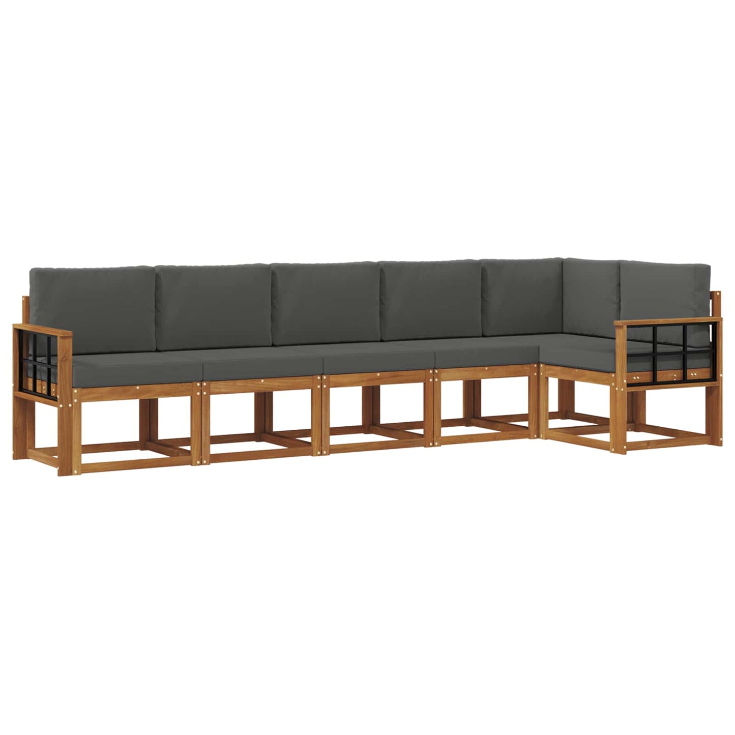 Outdoor-Sofagarnitur 6 stk. Natur und Anthrazit