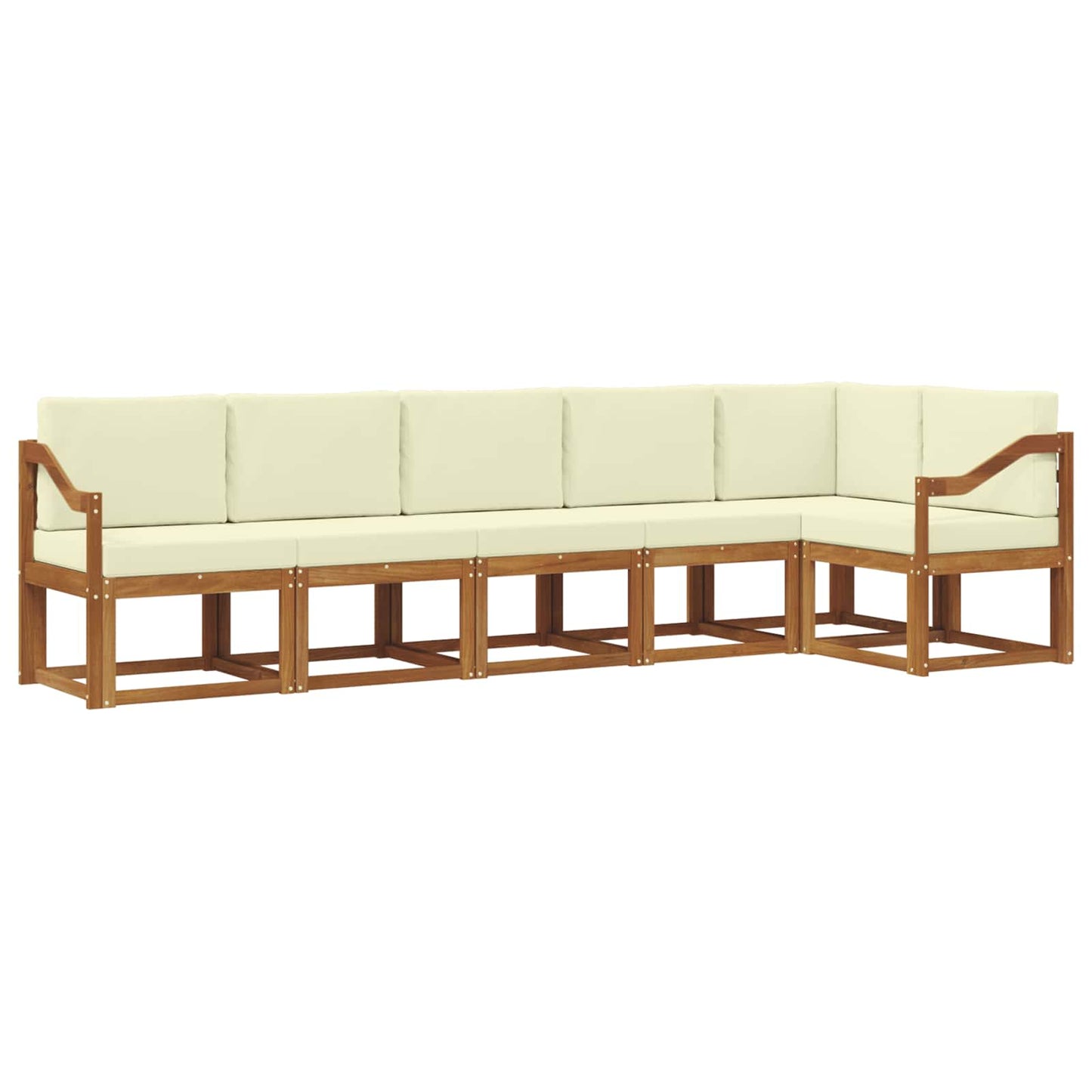 Outdoor-Sofagarnitur 6 stk. Natur und Creme