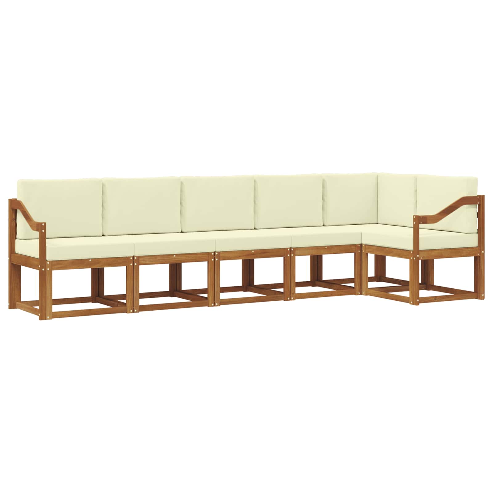 Outdoor-Sofagarnitur 6 stk. Natur und Creme