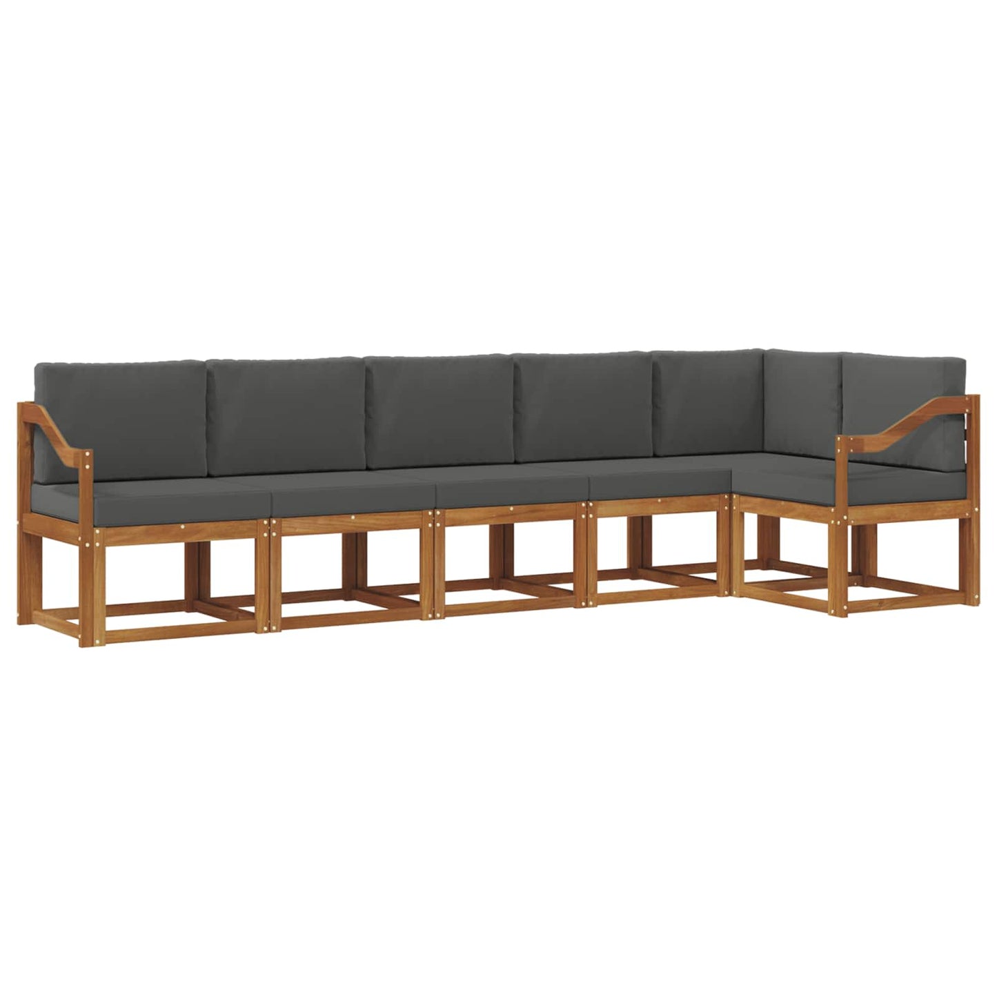 Outdoor-Sofagarnitur 6 stk. Natur und Anthrazit