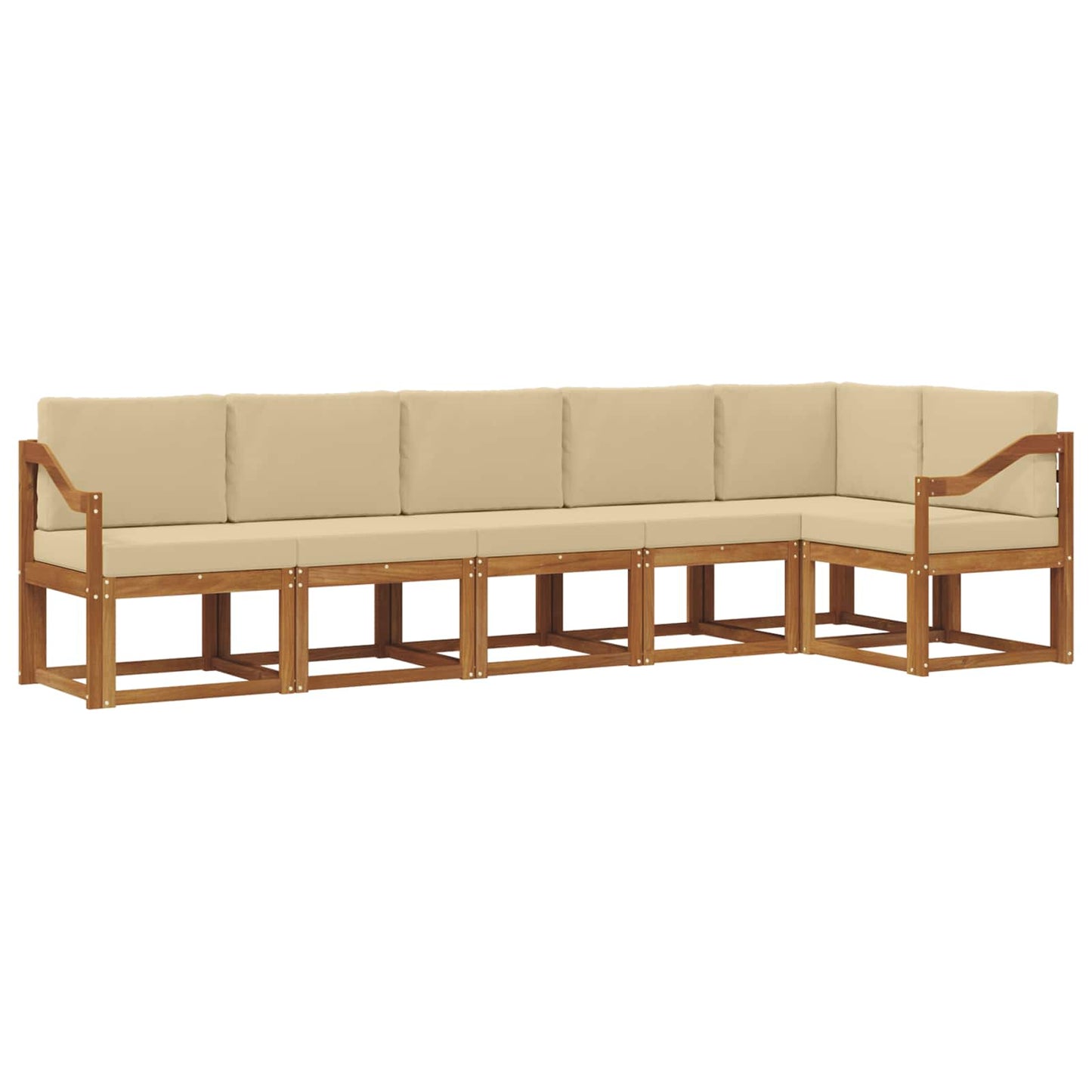 Outdoor-Sofagarnitur mit Kissen 6 pcs Natur und Beige