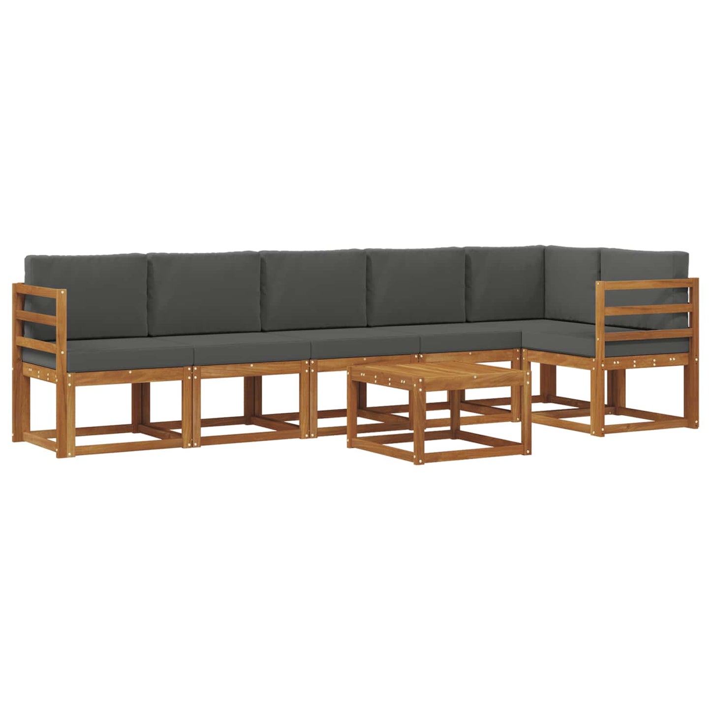 Outdoor-Sofagarnitur 7 stk. Natur und Anthrazit