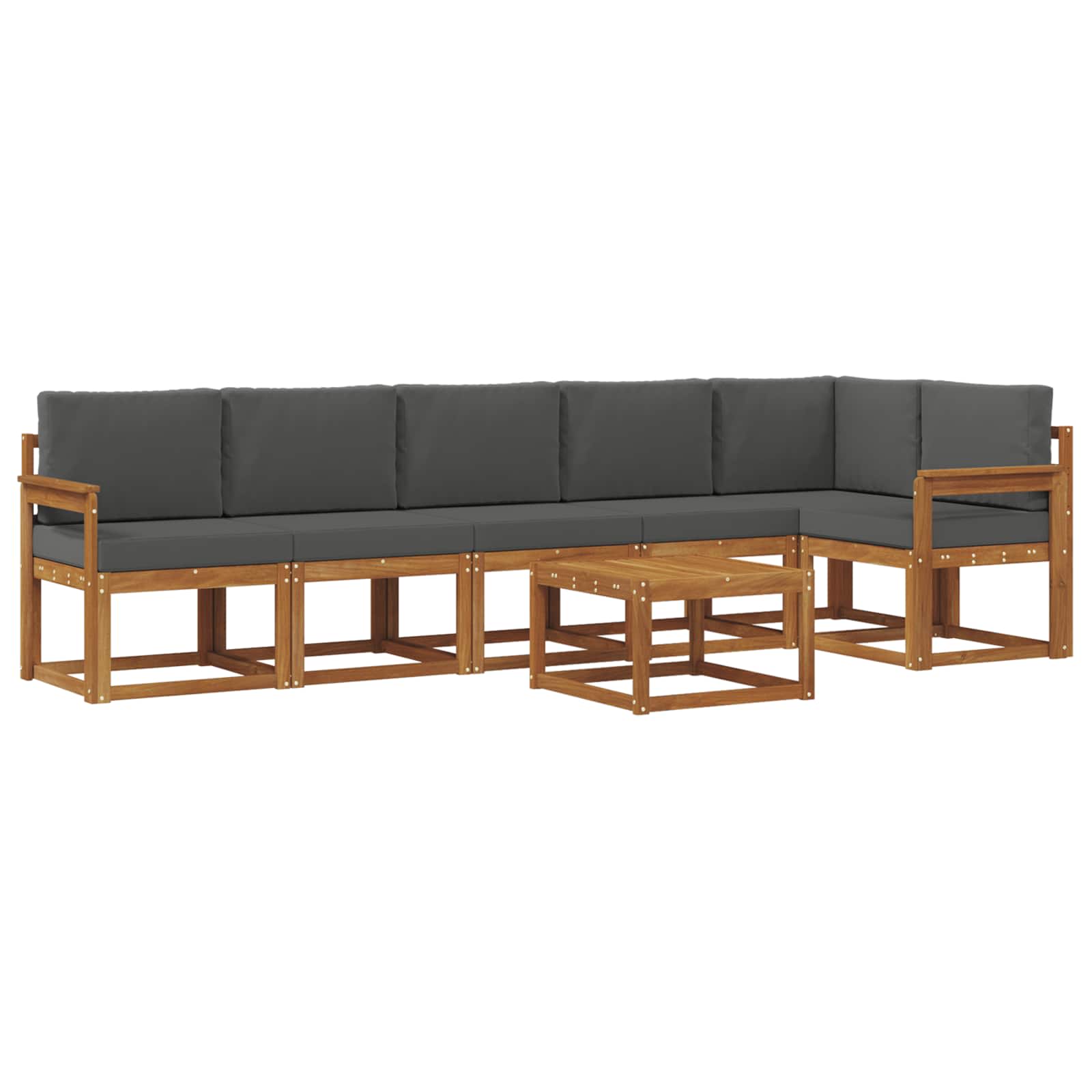 Outdoor-Sofagarnitur 7 stk. Natur und Anthrazit