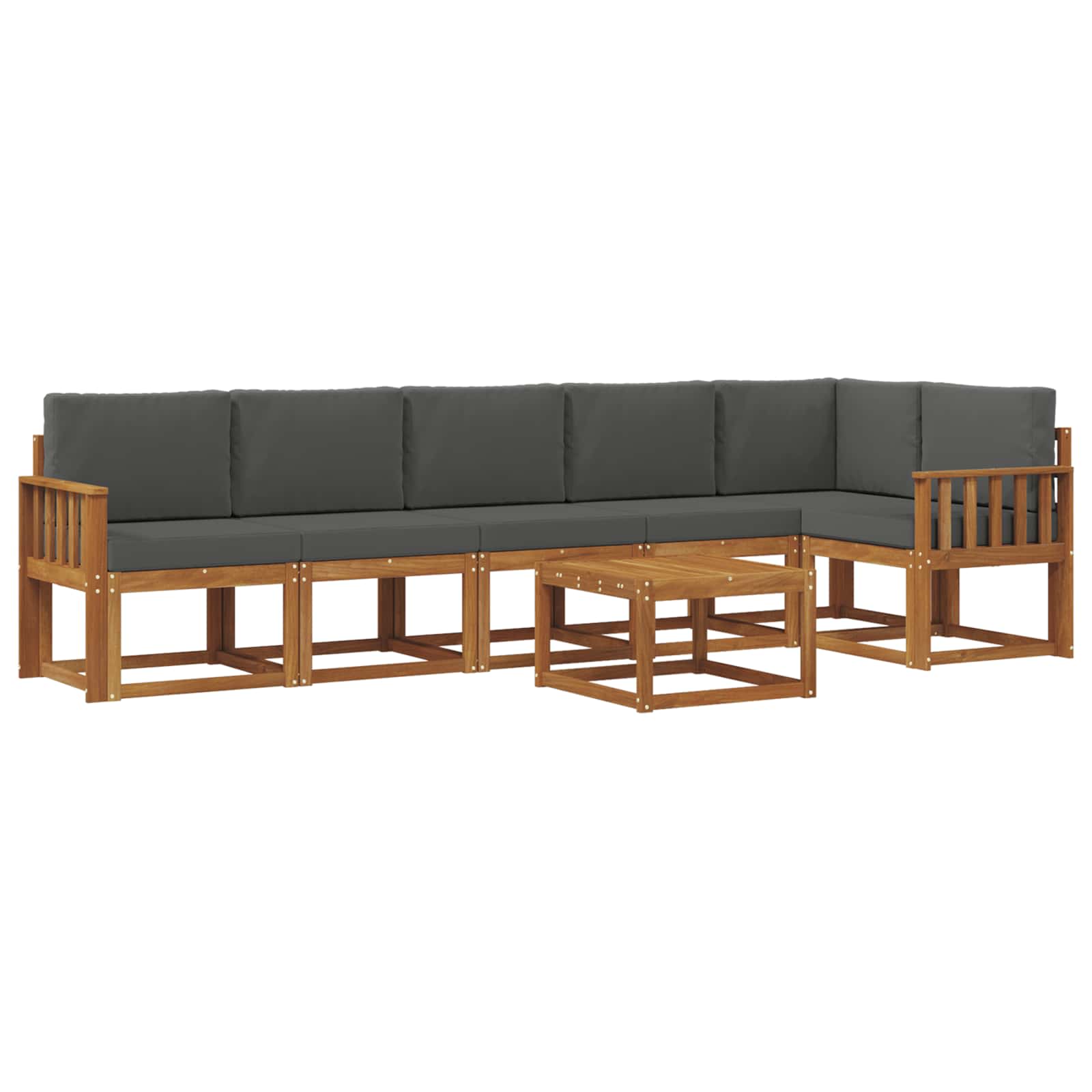 Outdoor-Sofagarnitur 7 stk. Natur und Anthrazit