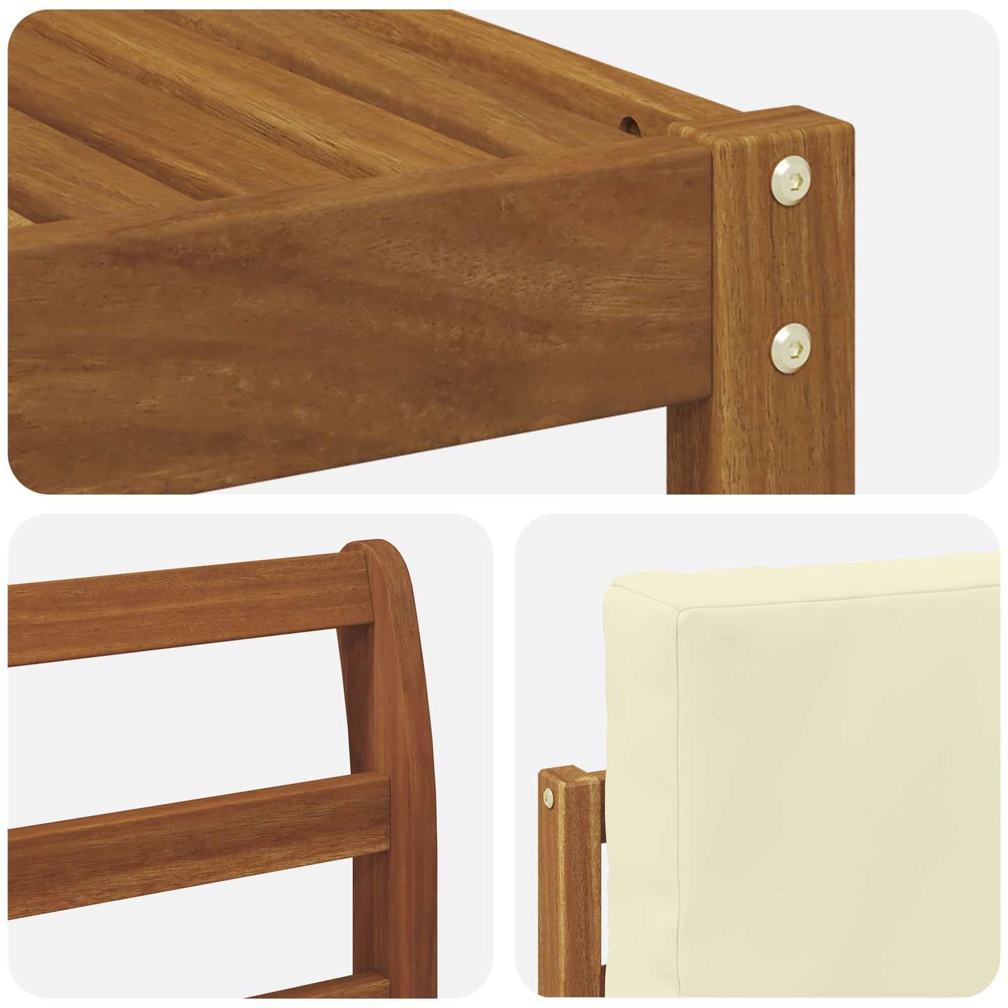 Outdoor-Sofagarnitur 7 stk. Natur und Creme