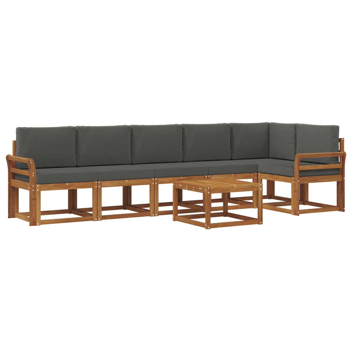 Outdoor-Sofagarnitur 7 stk. Natur und Anthrazit