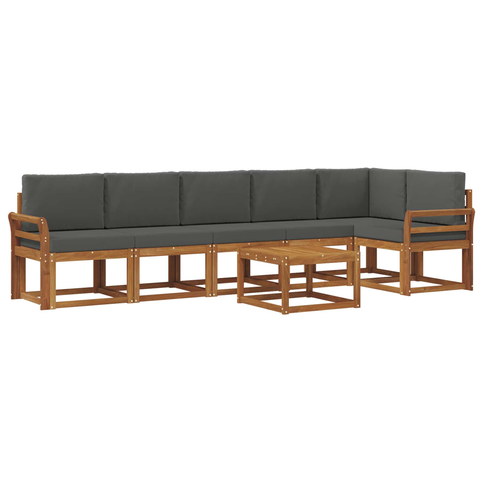Outdoor-Sofagarnitur 7 stk. Natur und Anthrazit