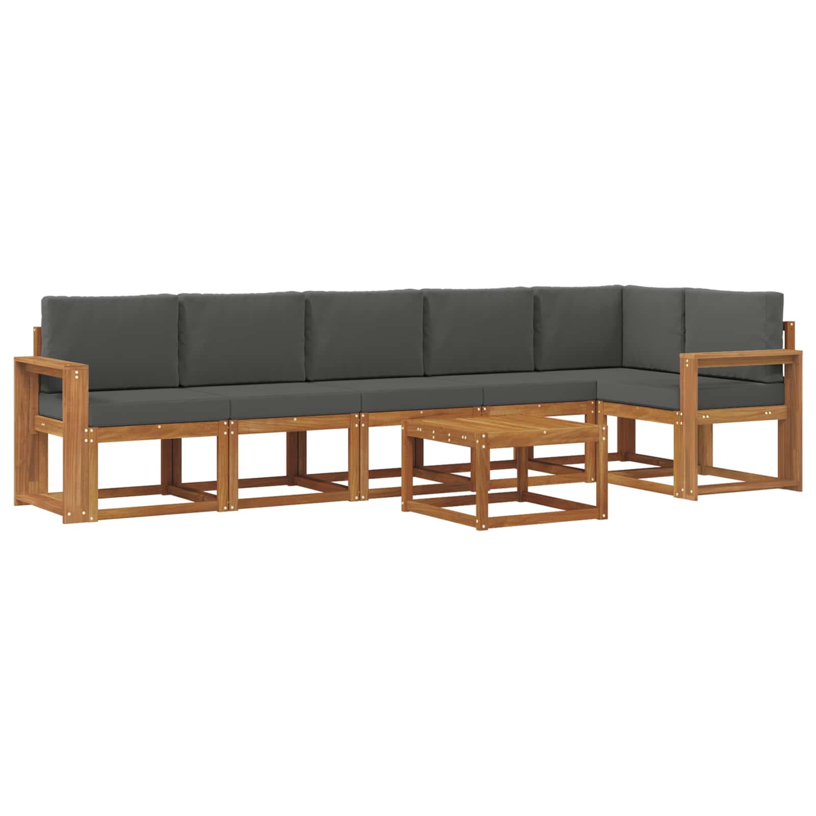 Outdoor-Sofagarnitur 7 stk. Natur und Anthrazit