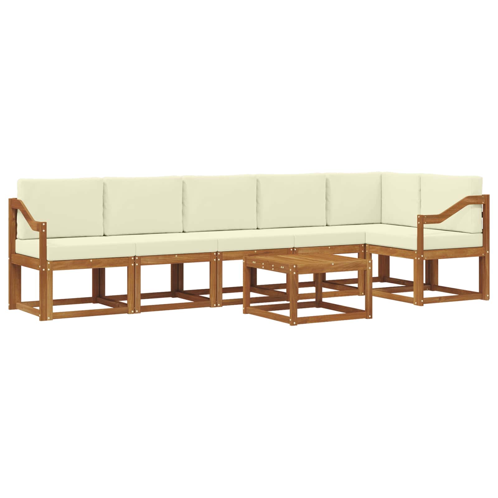 Outdoor-Sofagarnitur 7 stk. Natur und Creme