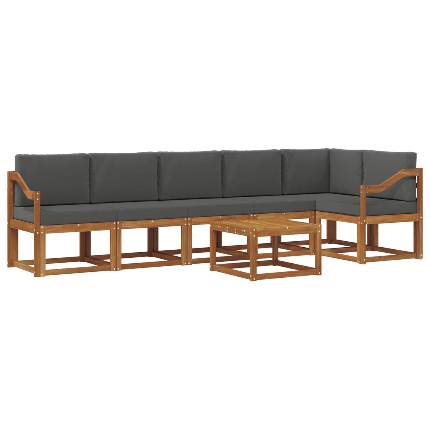 Outdoor-Sofagarnitur 7 stk. Natur und Anthrazit