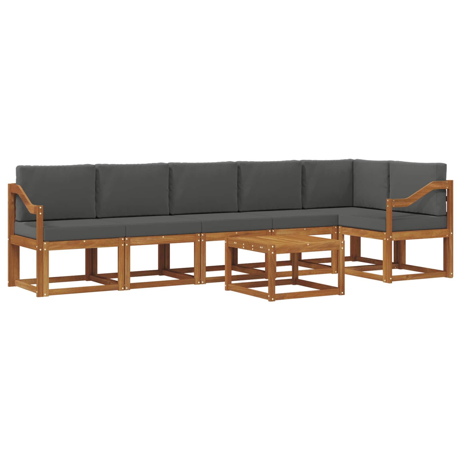 Outdoor-Sofagarnitur 7 stk. Natur und Anthrazit