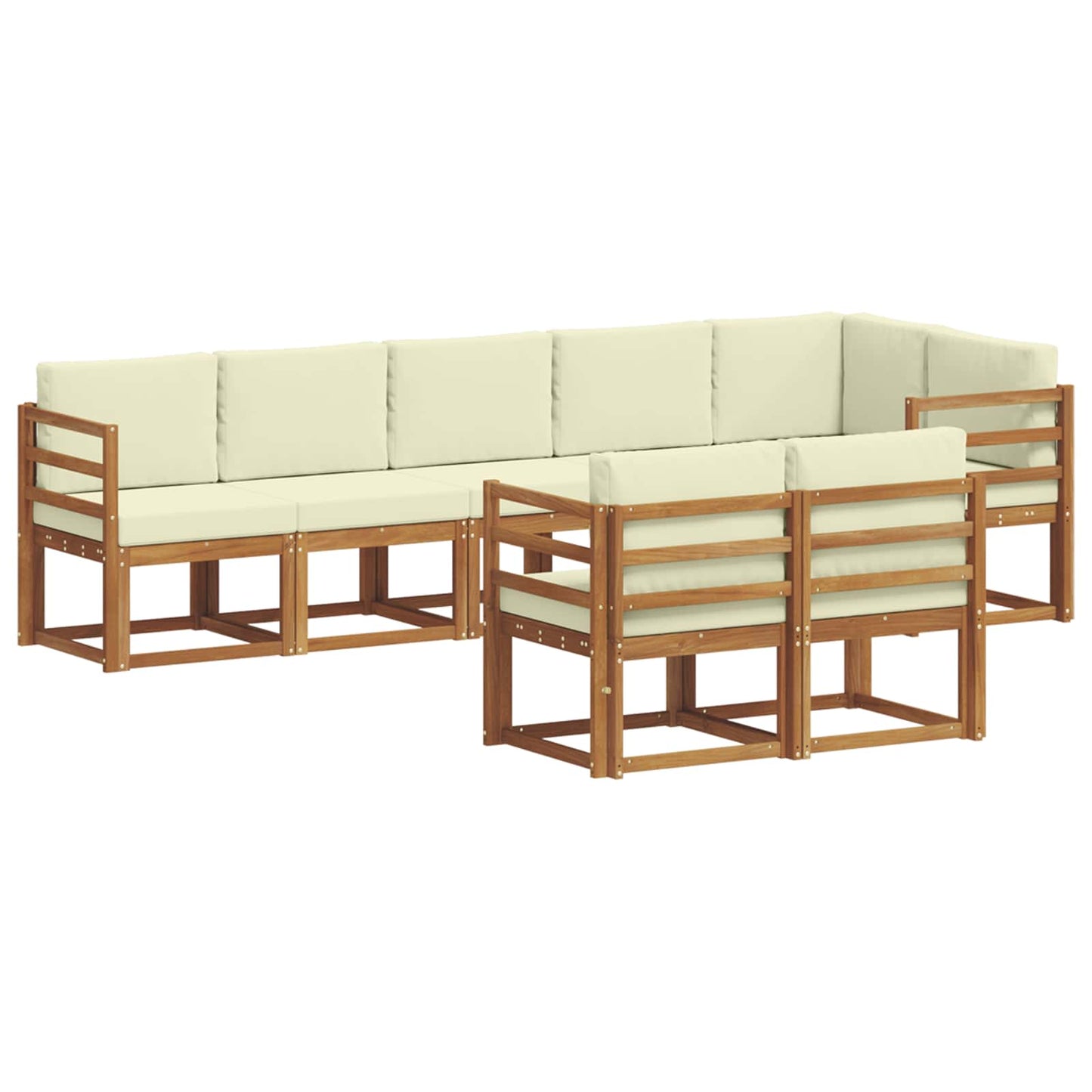 Outdoor-Sofagarnitur 8 stk. Natur und Creme