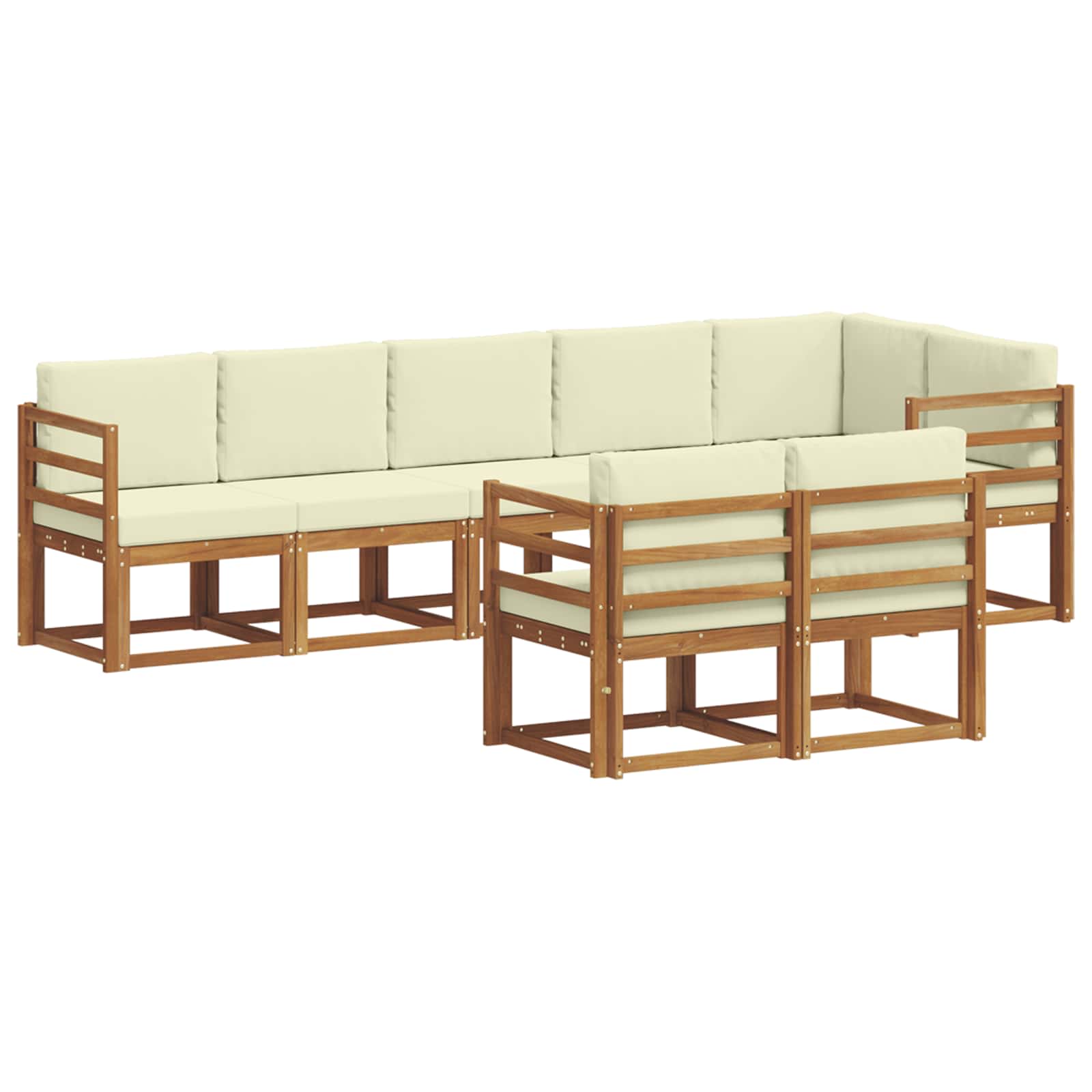 Outdoor-Sofagarnitur 8 stk. Natur und Creme