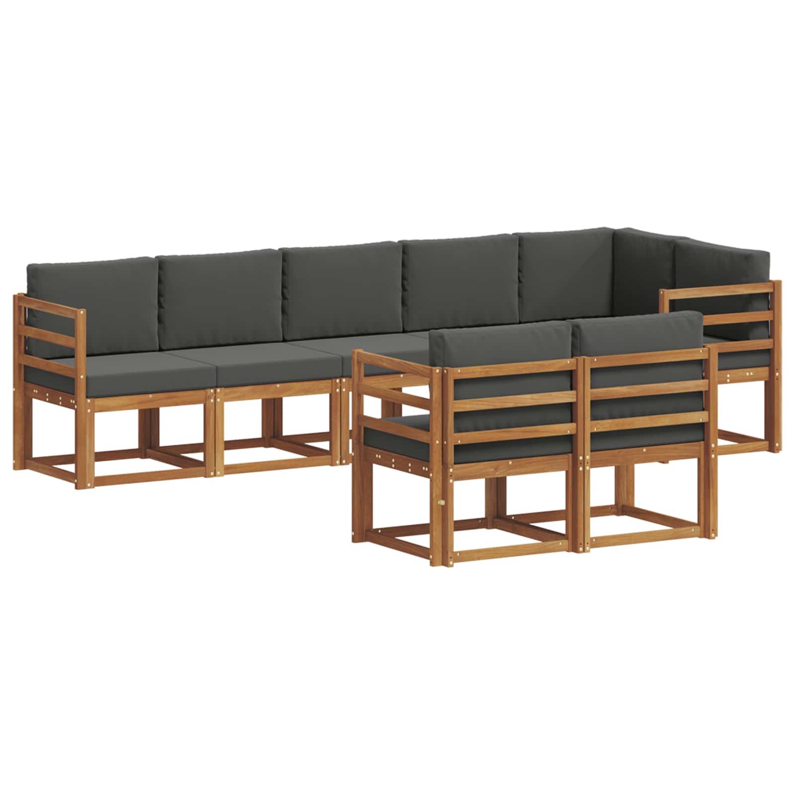 Outdoor-Sofagarnitur 8 stk. Natur und Anthrazit