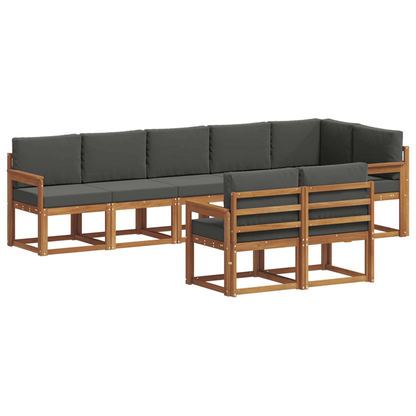Outdoor-Sofagarnitur 8 stk. Natur und Anthrazit