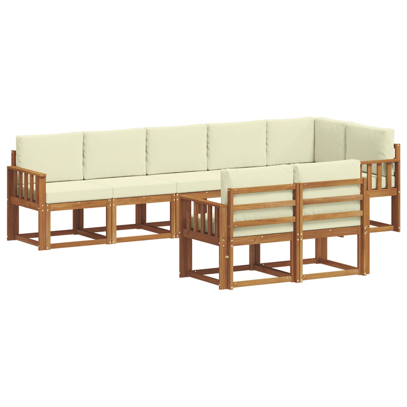 Outdoor-Sofagarnitur 8 stk. Natur und Creme