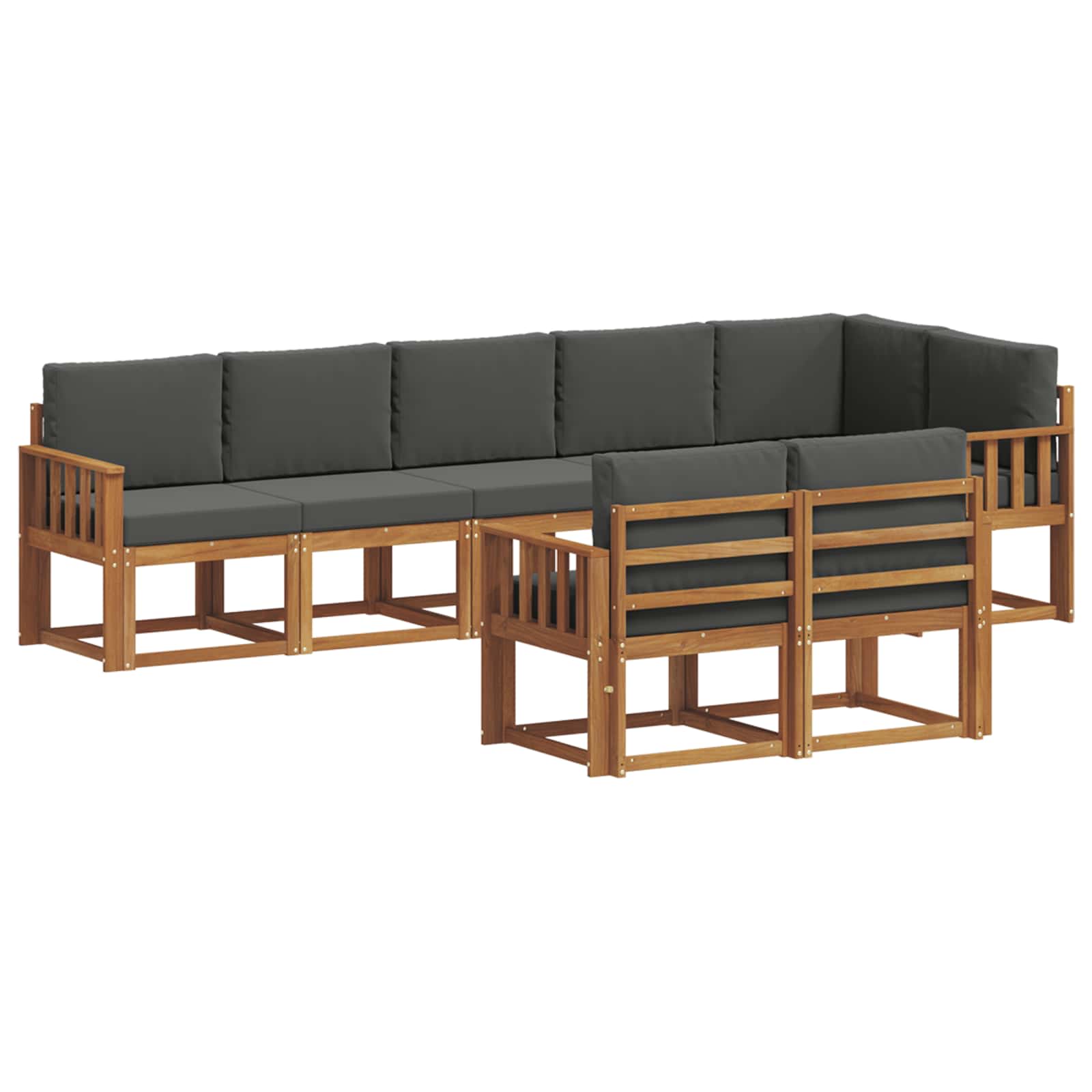 Outdoor-Sofagarnitur 8 stk. Natur und Anthrazit