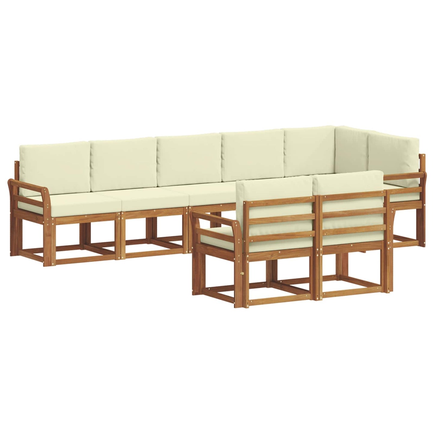 Outdoor-Sofagarnitur 8 stk. Natur und Creme