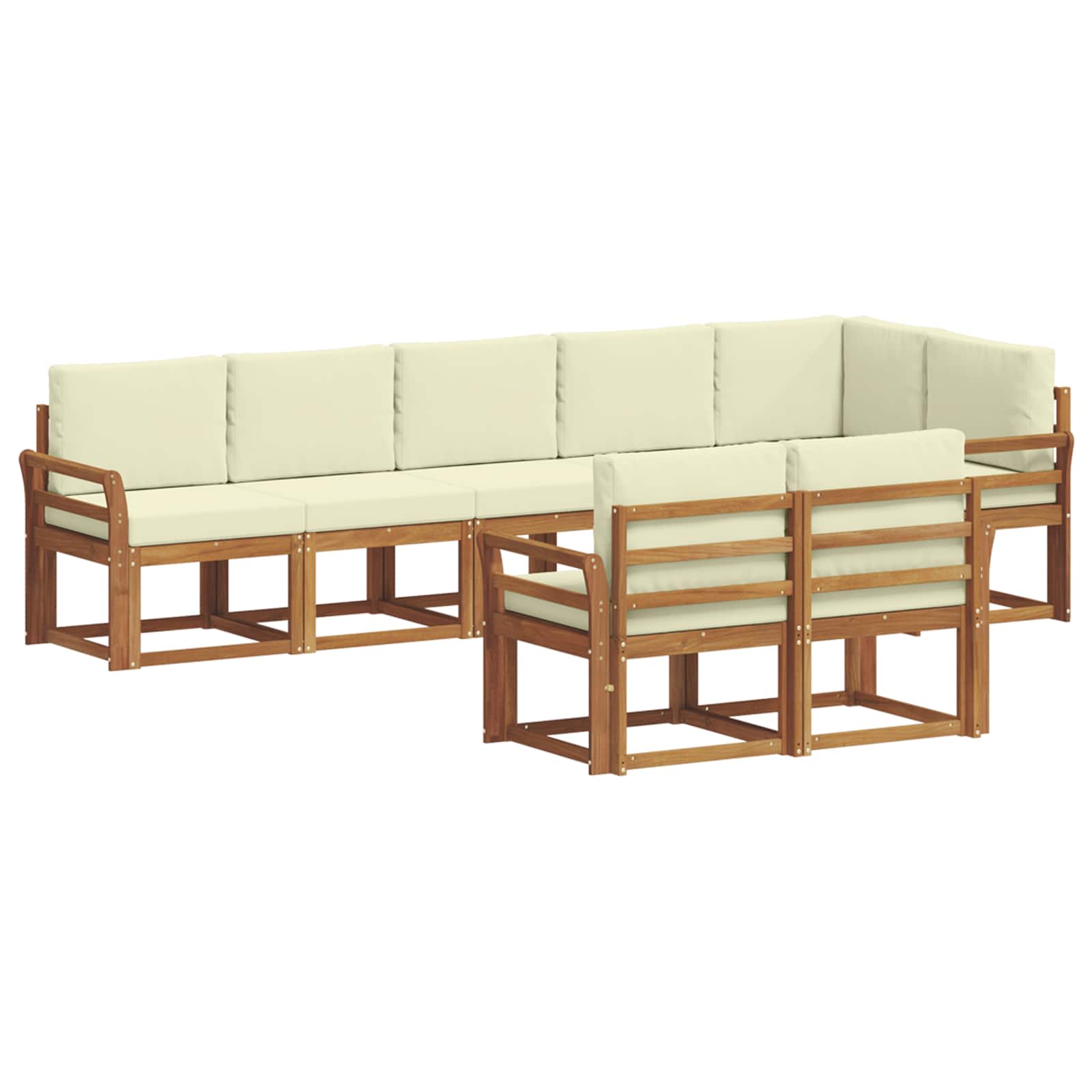 Outdoor-Sofagarnitur 8 stk. Natur und Creme