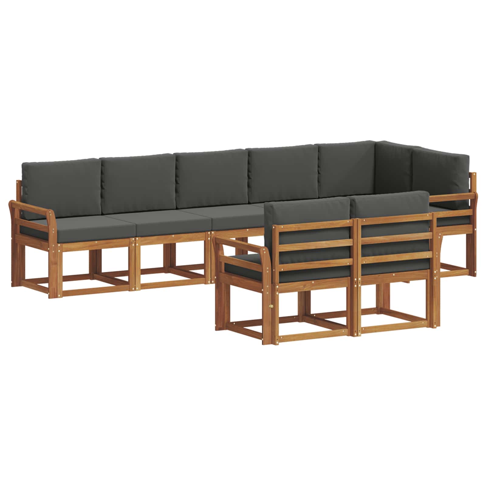 Outdoor-Sofagarnitur 8 stk. Natur und Anthrazit
