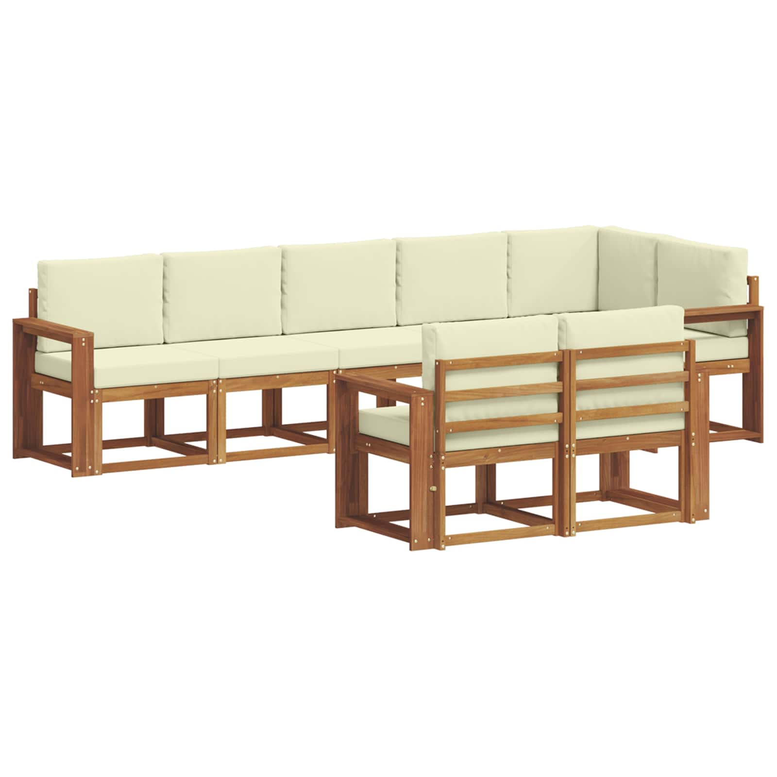 Outdoor-Sofagarnitur 8 stk. Natur und Creme