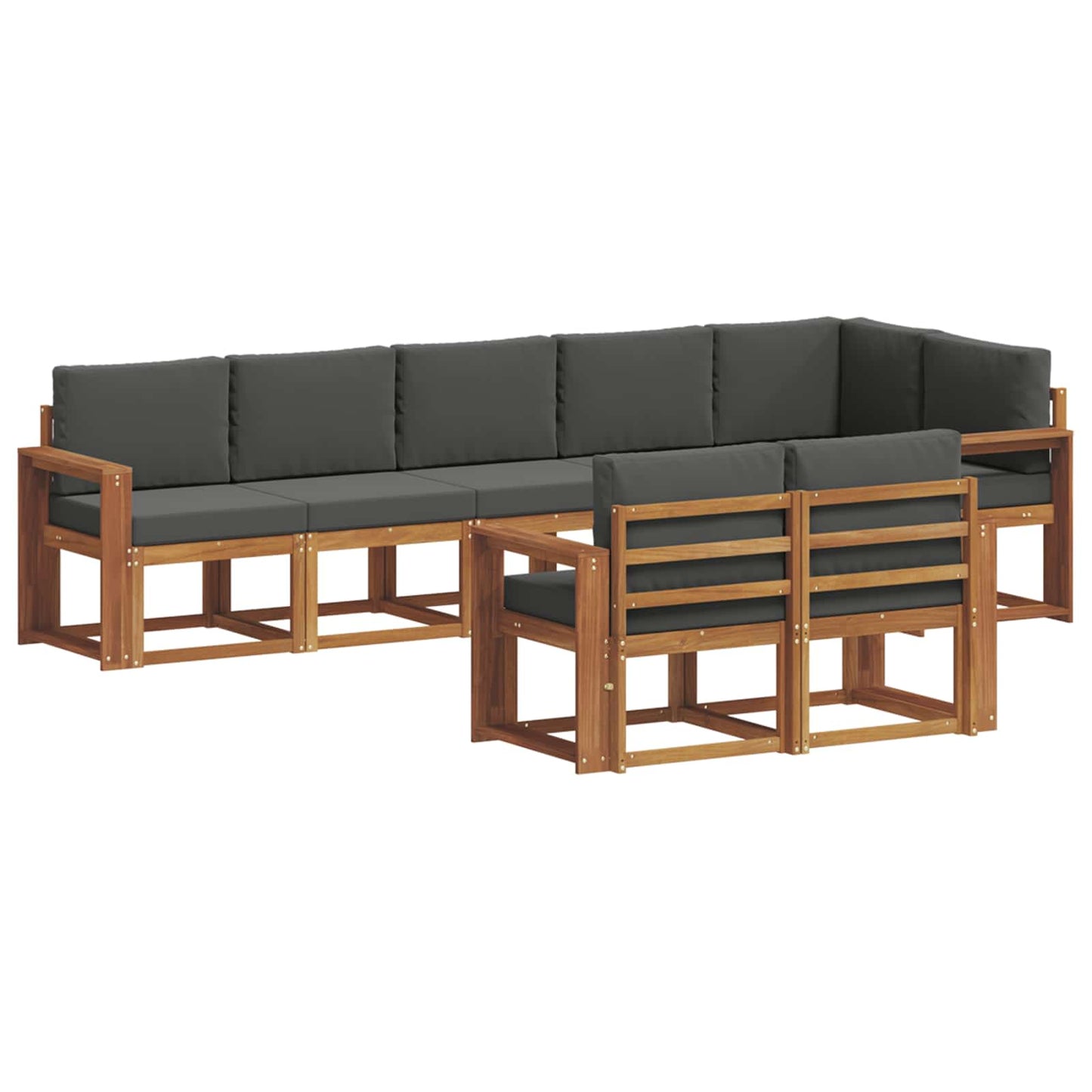 Outdoor-Sofagarnitur 8 stk. Natur und Anthrazit