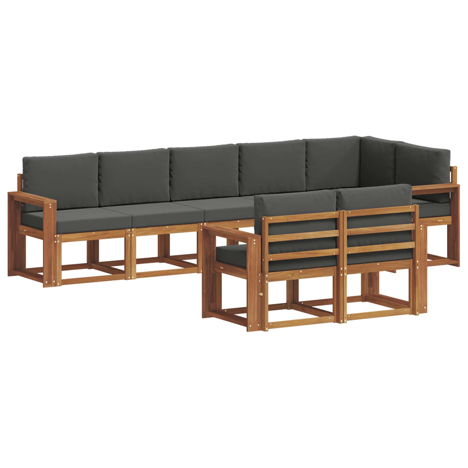 Outdoor-Sofagarnitur 8 stk. Natur und Anthrazit