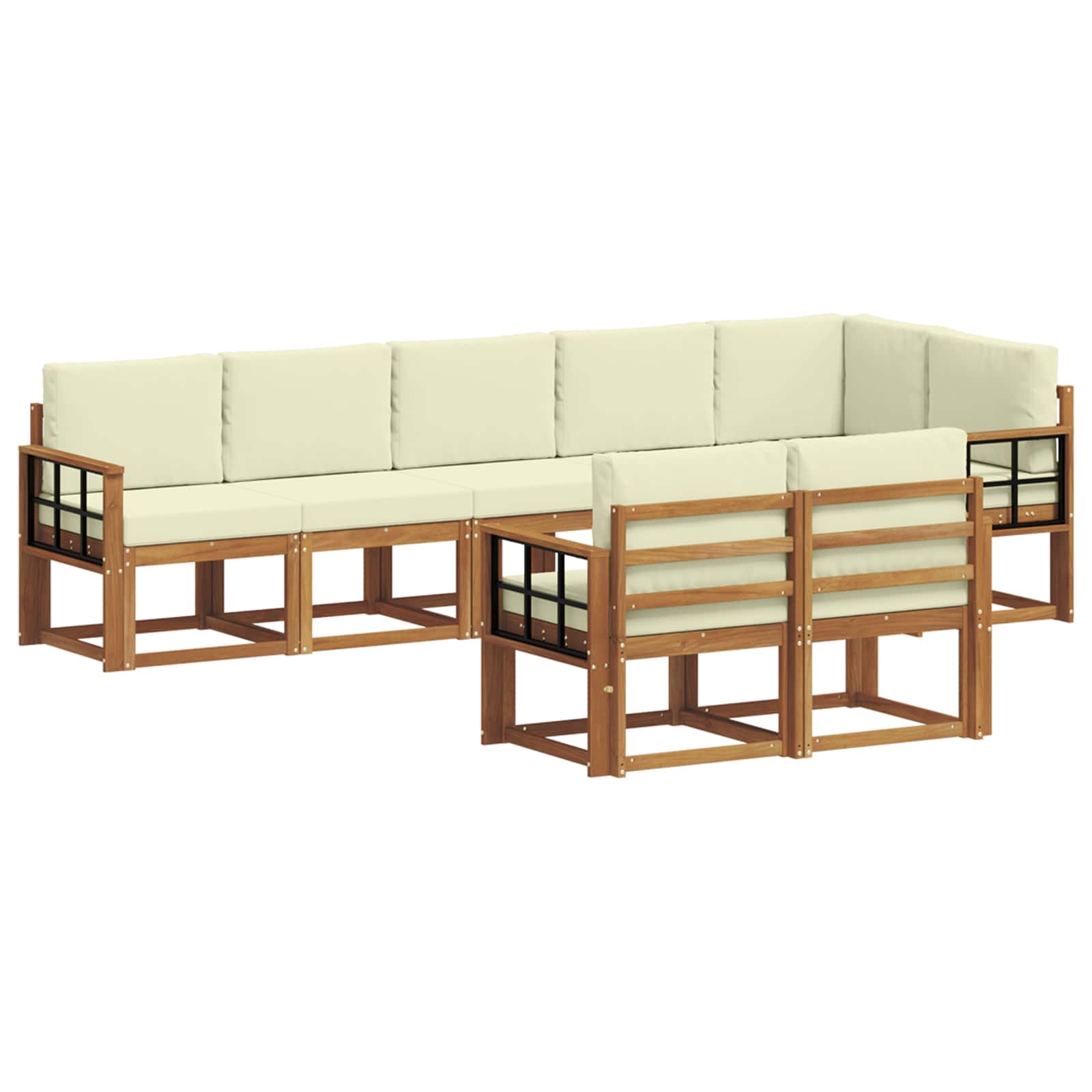 Outdoor-Sofagarnitur 8 stk. Natur und Creme