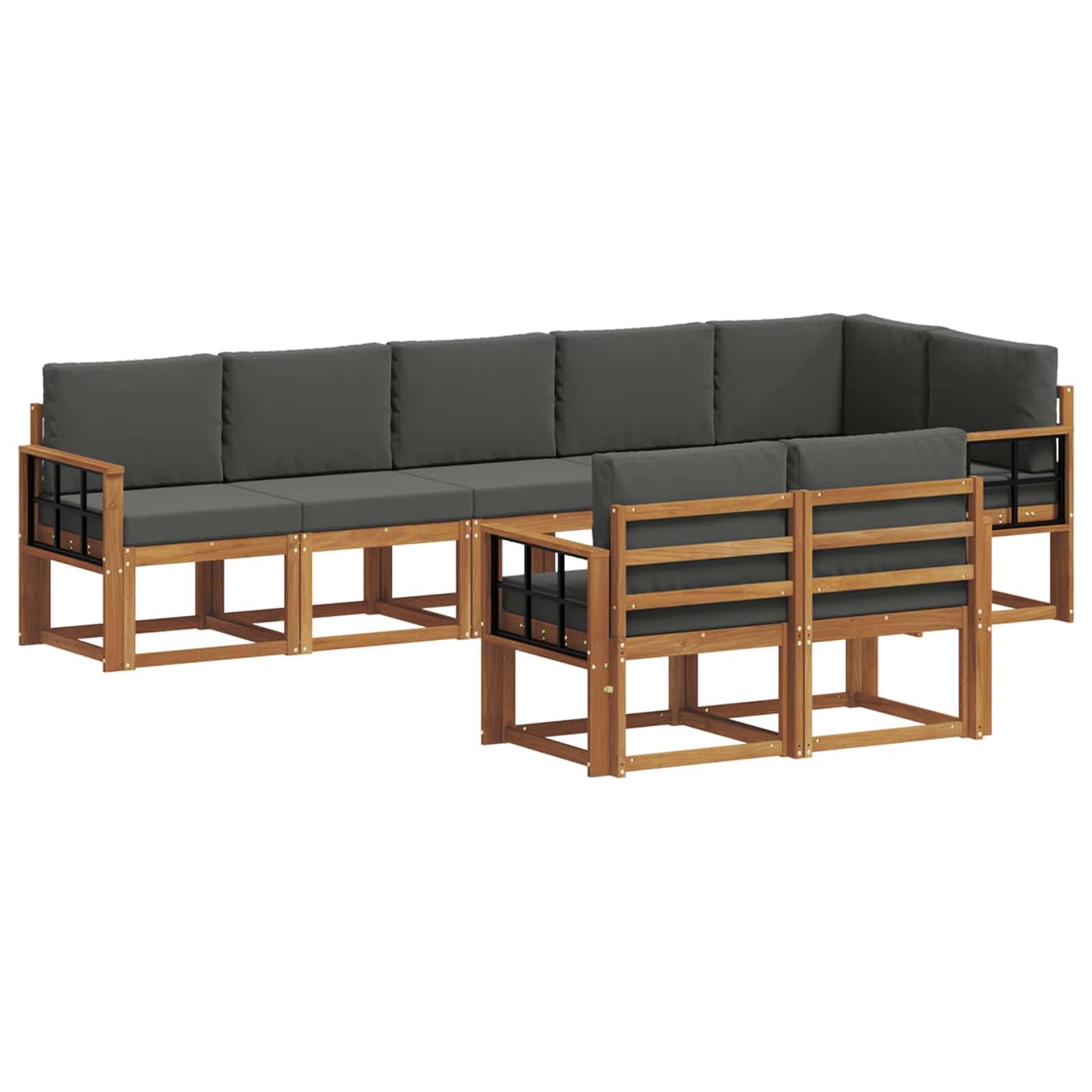 Outdoor-Sofagarnitur 8 stk. Natur und Anthrazit