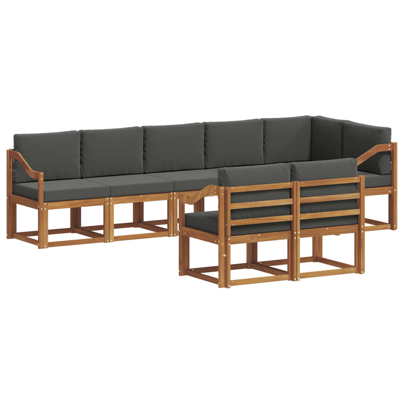 Outdoor-Sofagarnitur 8 stk. Natur und Anthrazit
