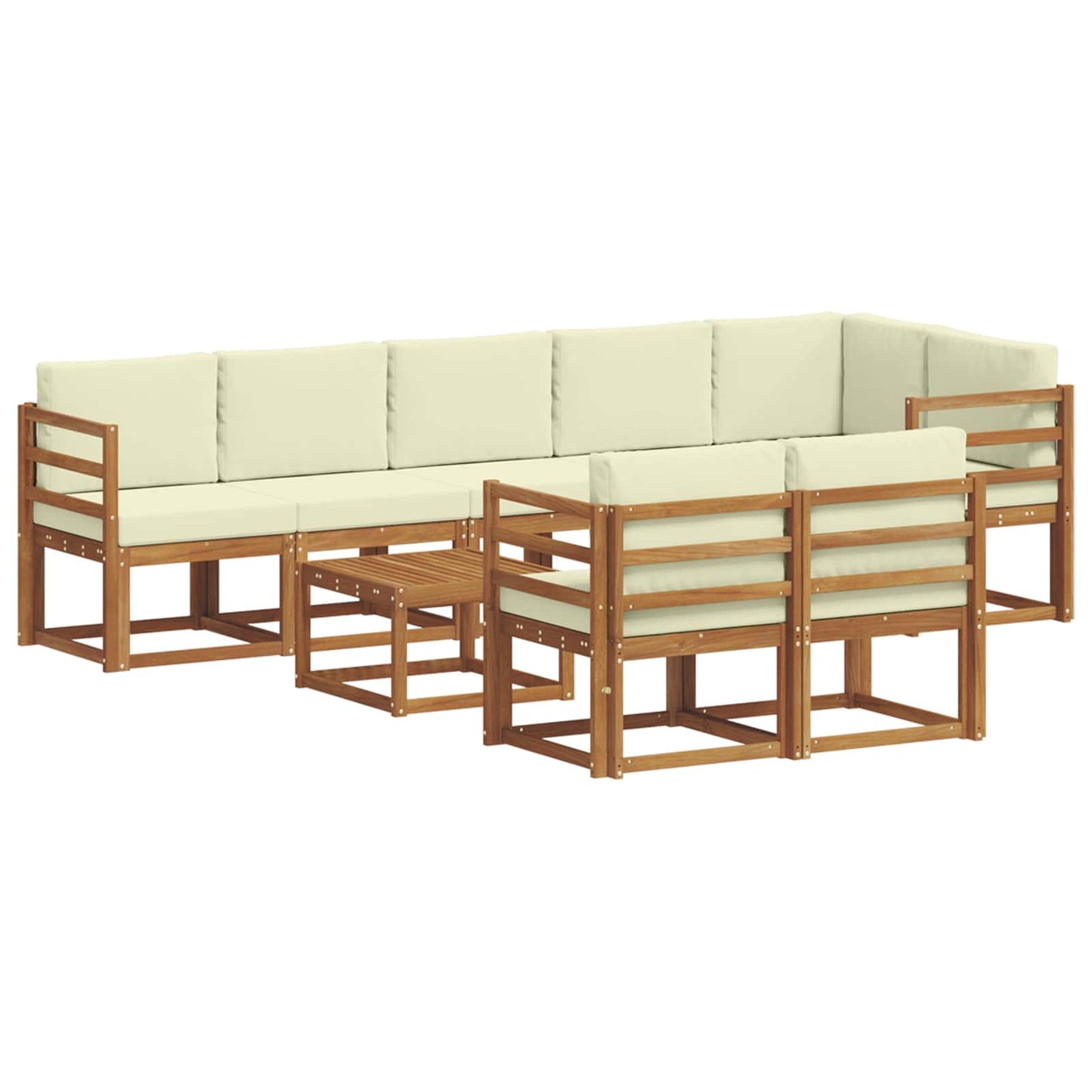 Outdoor-Sofagarnitur 9 stk. Natur und Creme