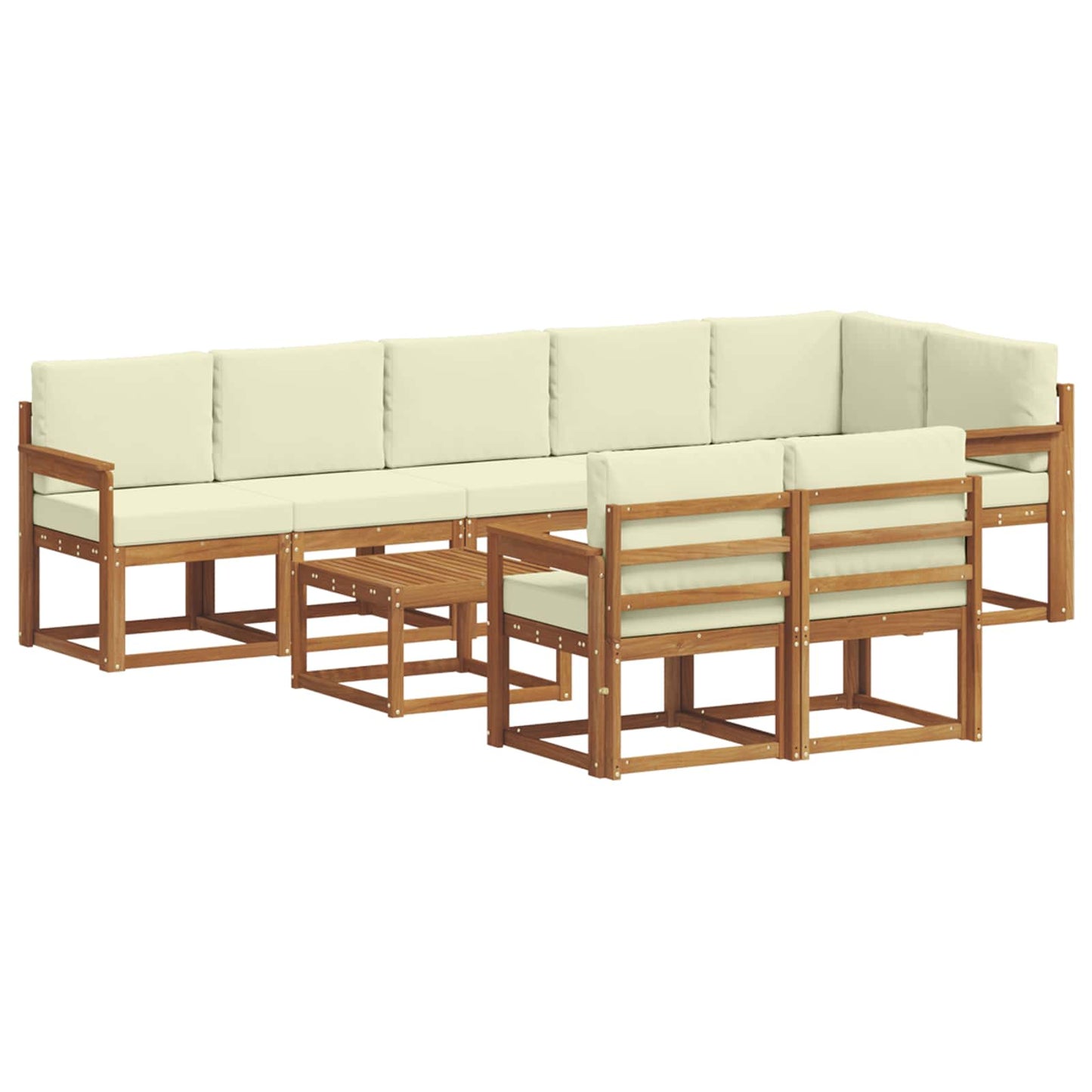 Outdoor-Sofagarnitur 9 stk. Natur und Creme