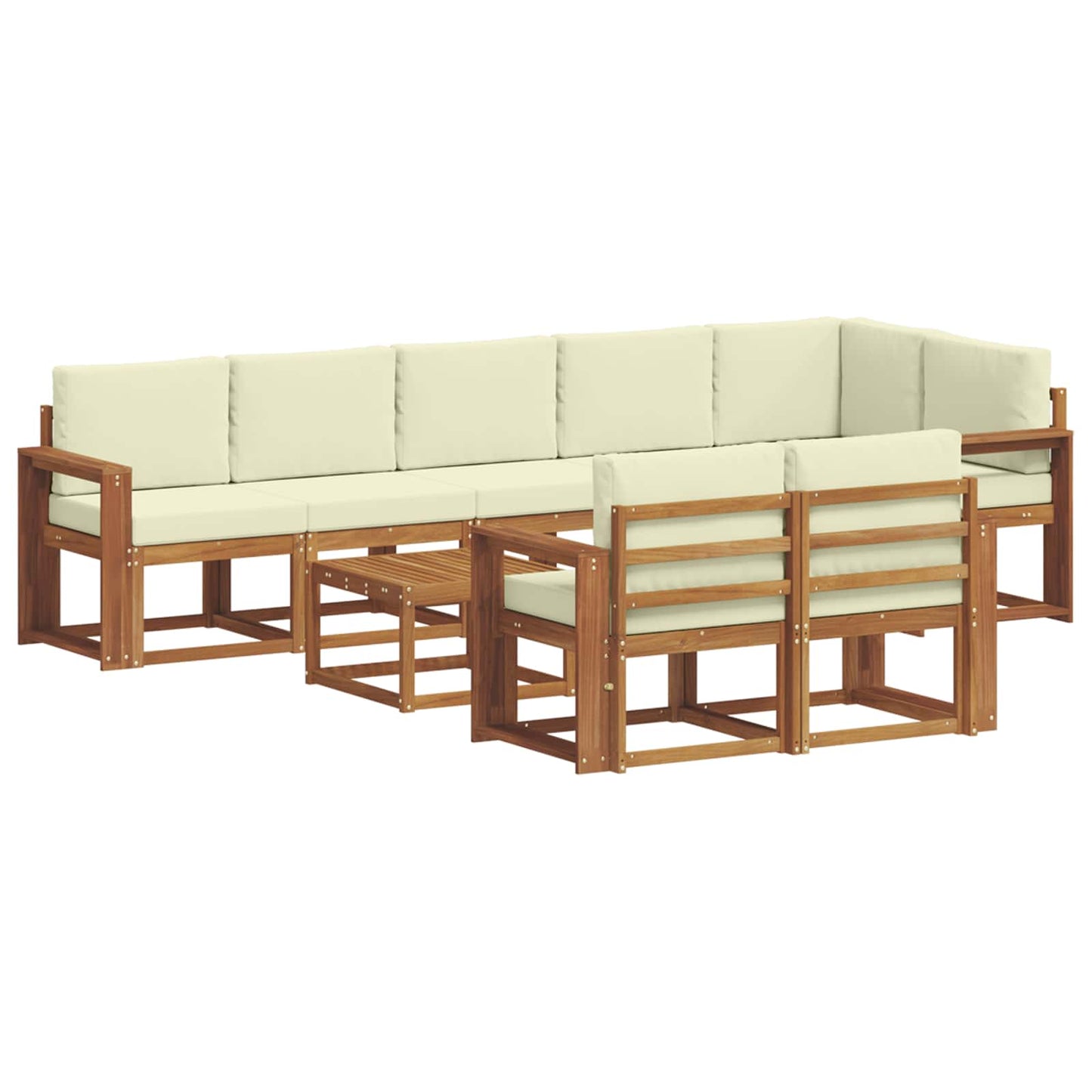 Outdoor-Sofagarnitur 9 stk. Natur und Creme