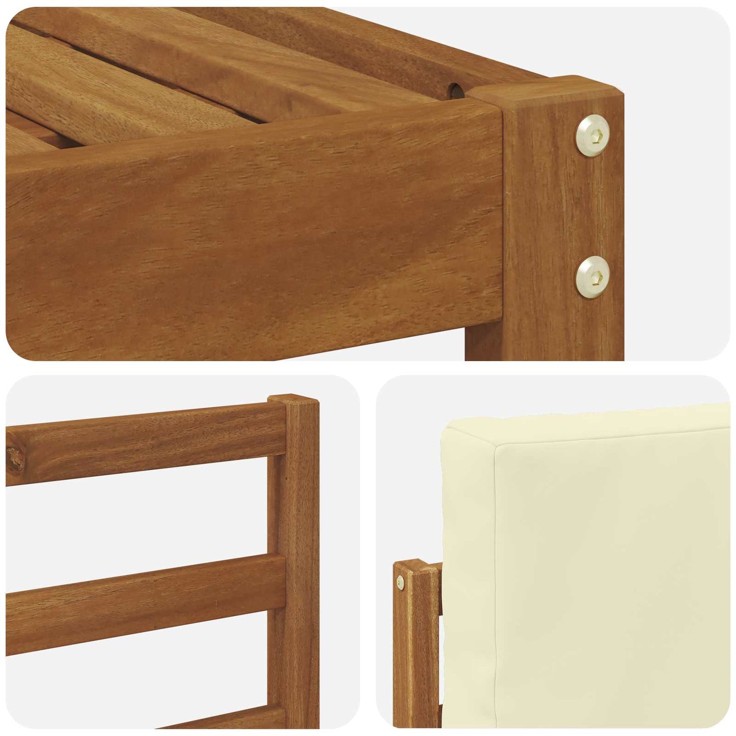 Outdoor-Sofagarnitur 6 stk. Natur und Creme