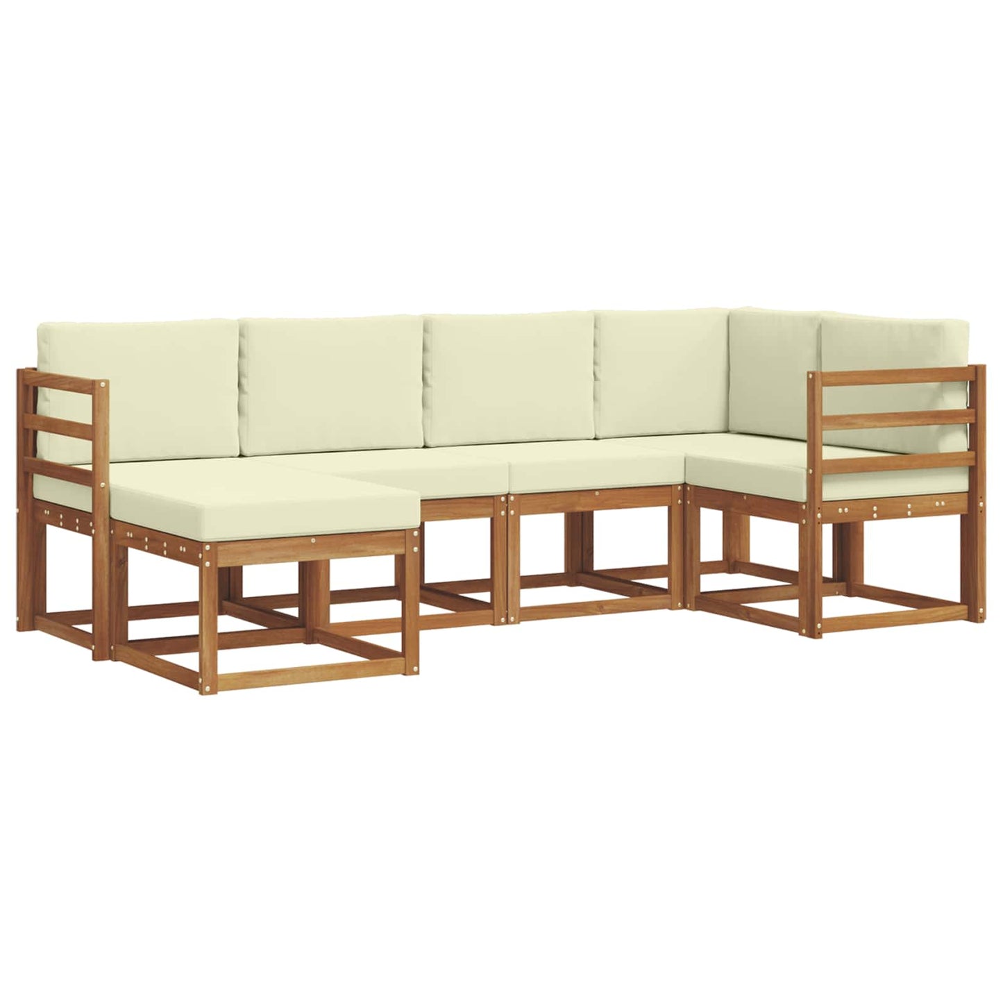 Outdoor-Sofagarnitur 6 stk. Natur und Creme