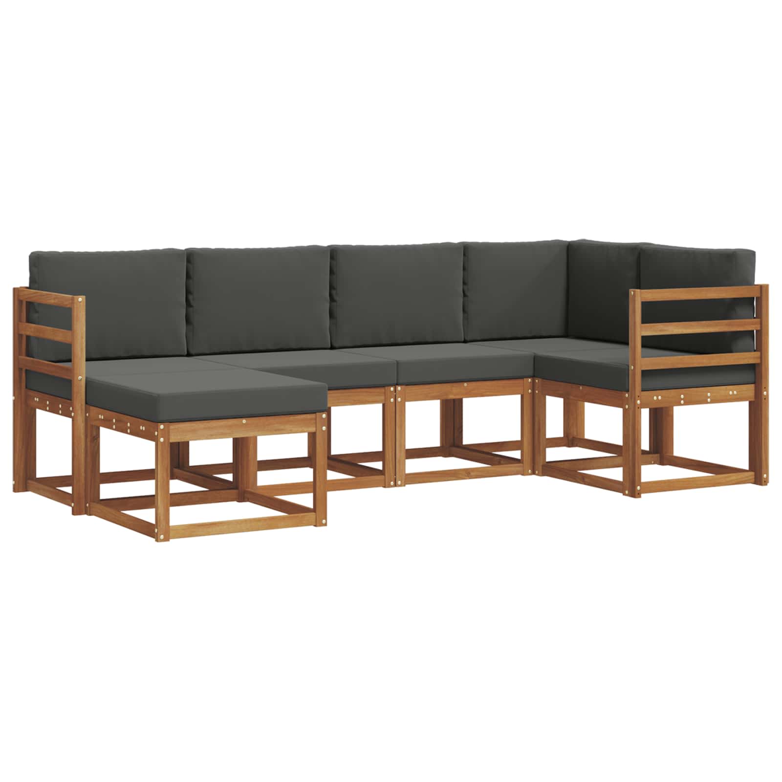 Outdoor-Sofagarnitur 6 stk. Natur und Anthrazit