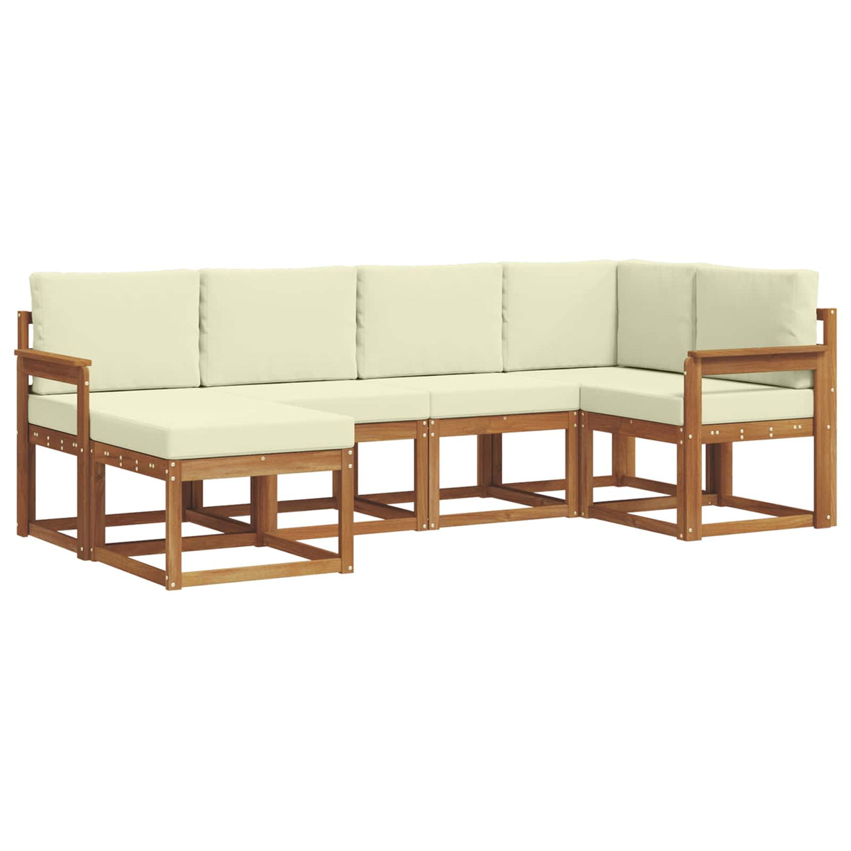 Outdoor-Sofagarnitur 6 stk. Natur und Creme
