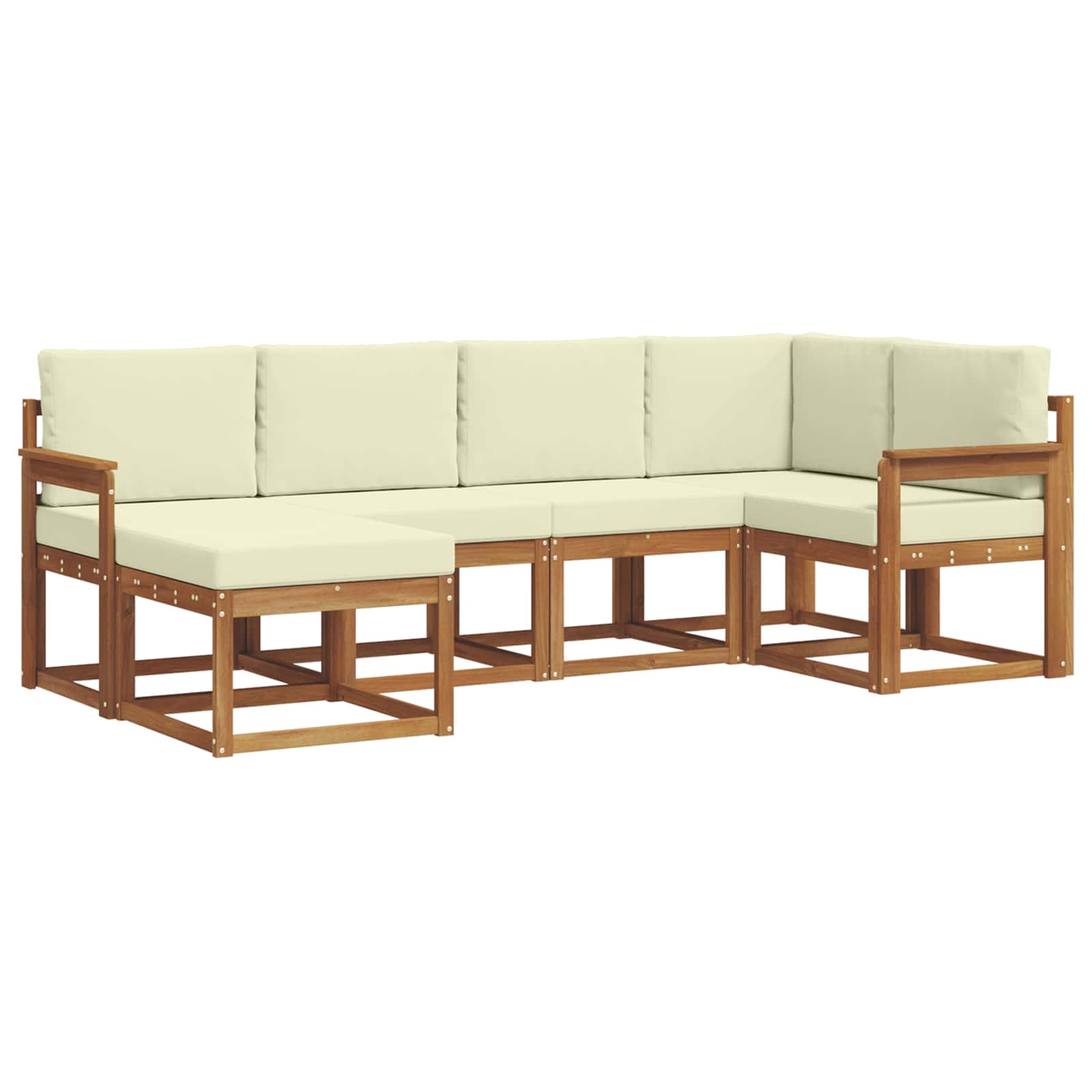 Outdoor-Sofagarnitur 6 stk. Natur und Creme
