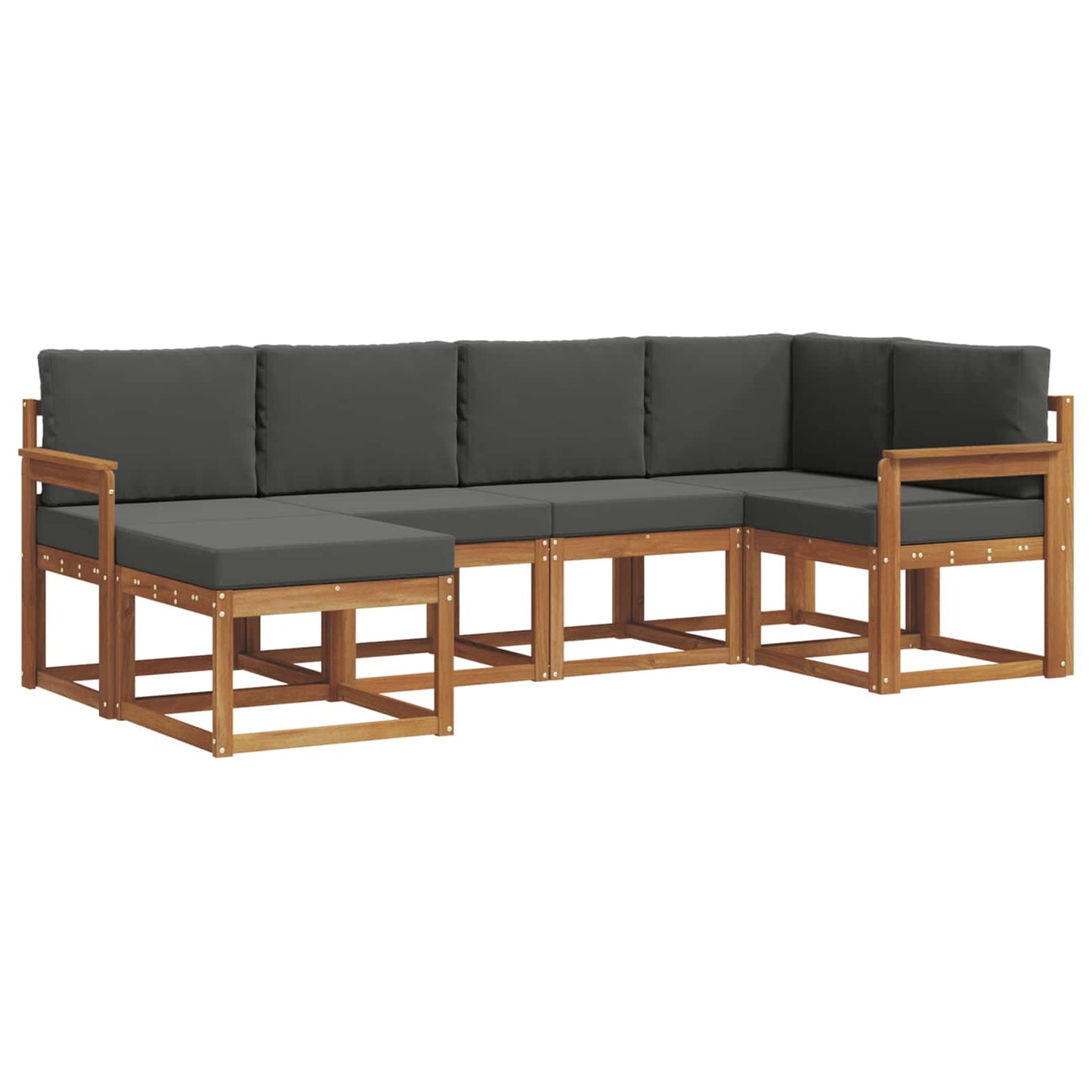 Outdoor-Sofagarnitur 6 stk. Natur und Anthrazit