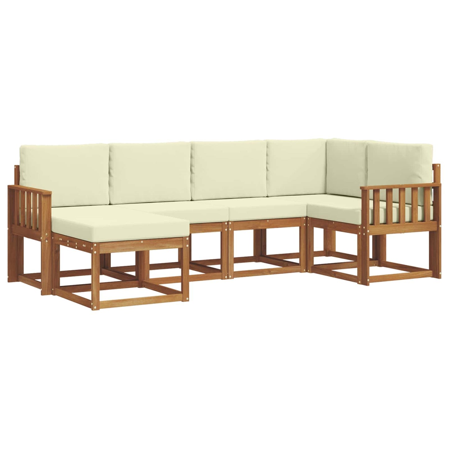 Outdoor-Sofagarnitur 6 stk. Natur und Creme