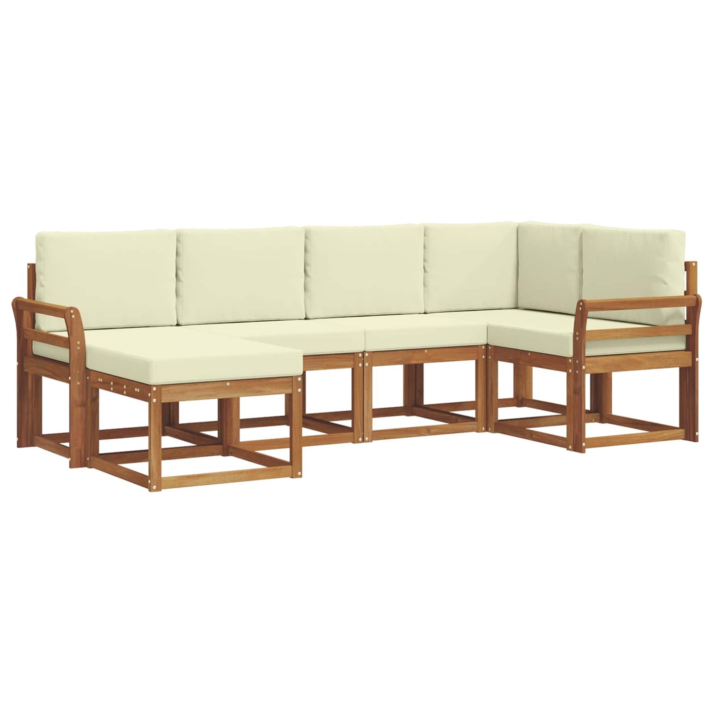 Outdoor-Sofagarnitur 6 stk. Natur und Creme