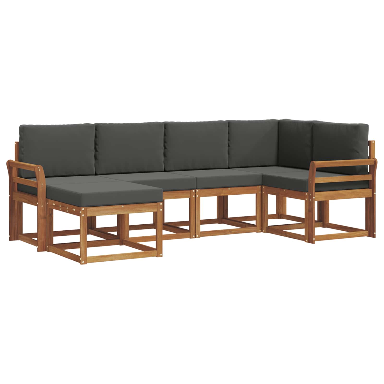 Outdoor-Sofagarnitur 6 stk. Natur und Anthrazit