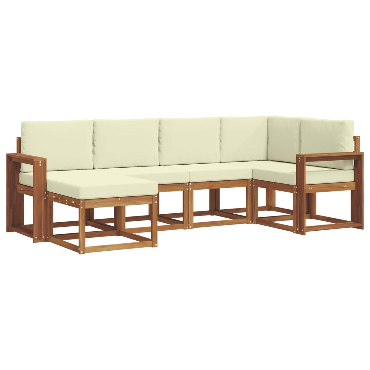 Outdoor-Sofagarnitur 6 stk. Natur und Creme