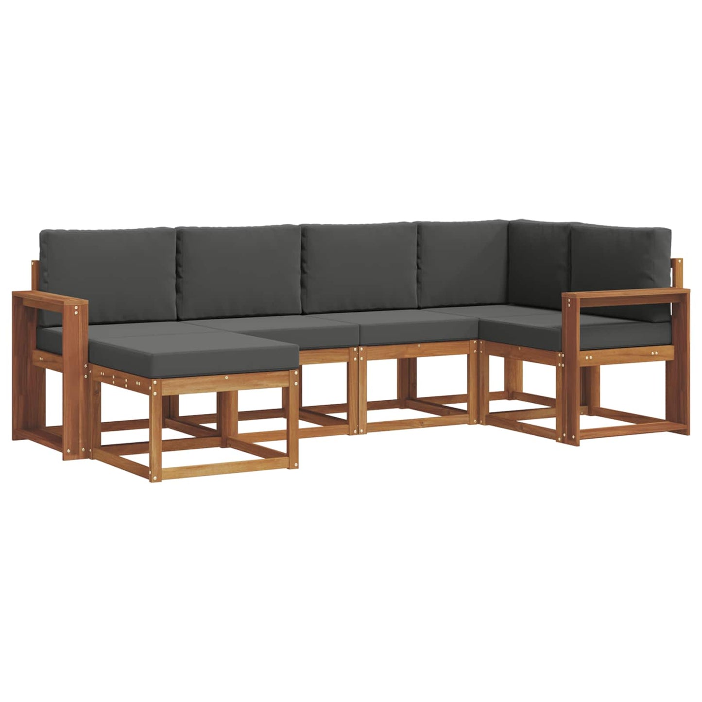 Outdoor-Sofagarnitur 6 stk. Natur und Anthrazit