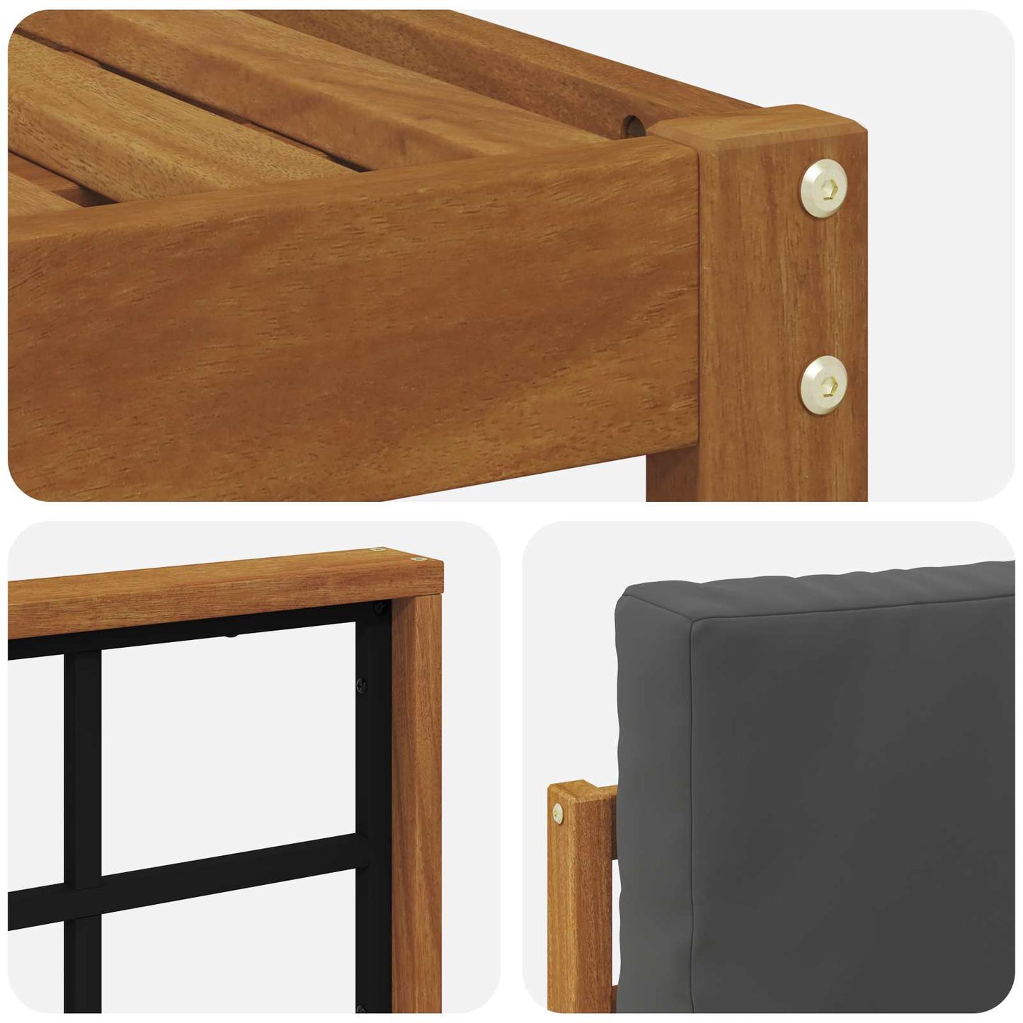 Outdoor-Sofagarnitur 6 stk. Natur und Anthrazit