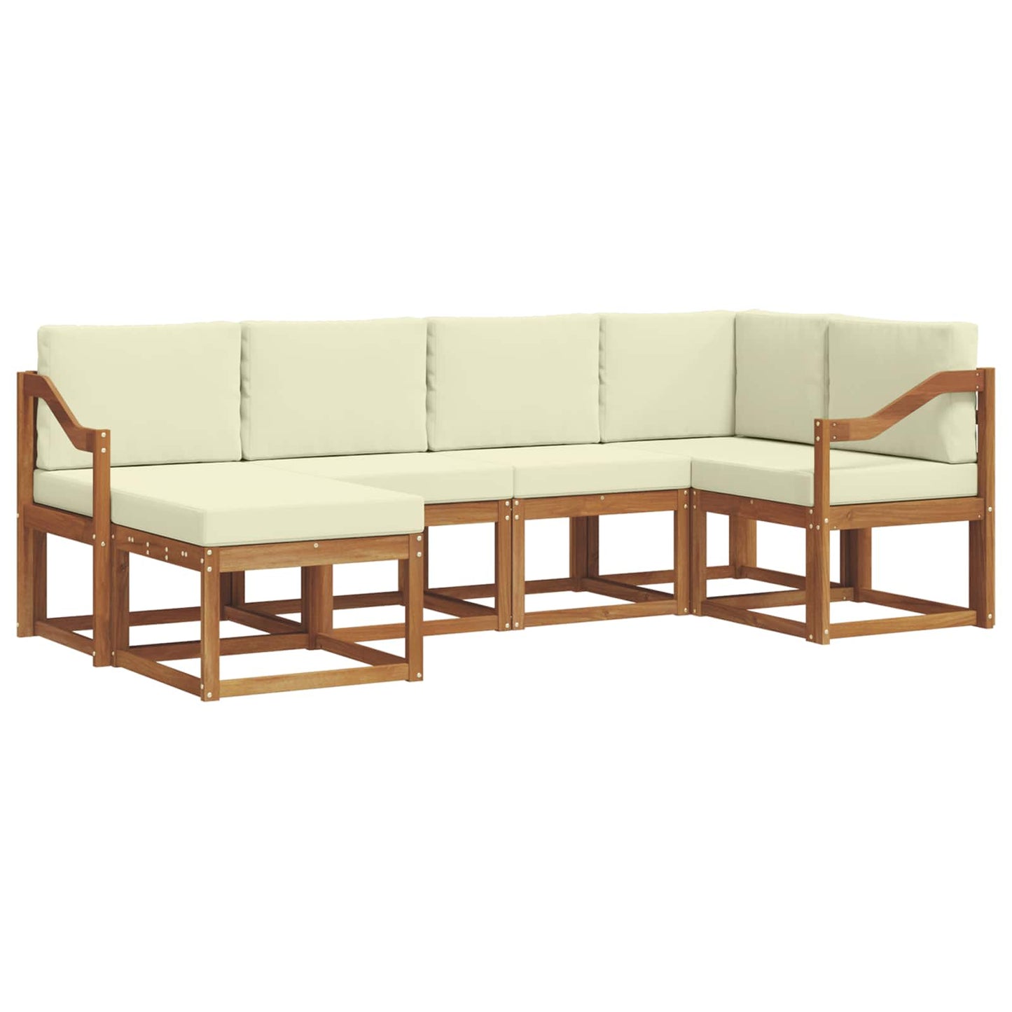 Outdoor-Sofagarnitur 6 stk. Natur und Creme