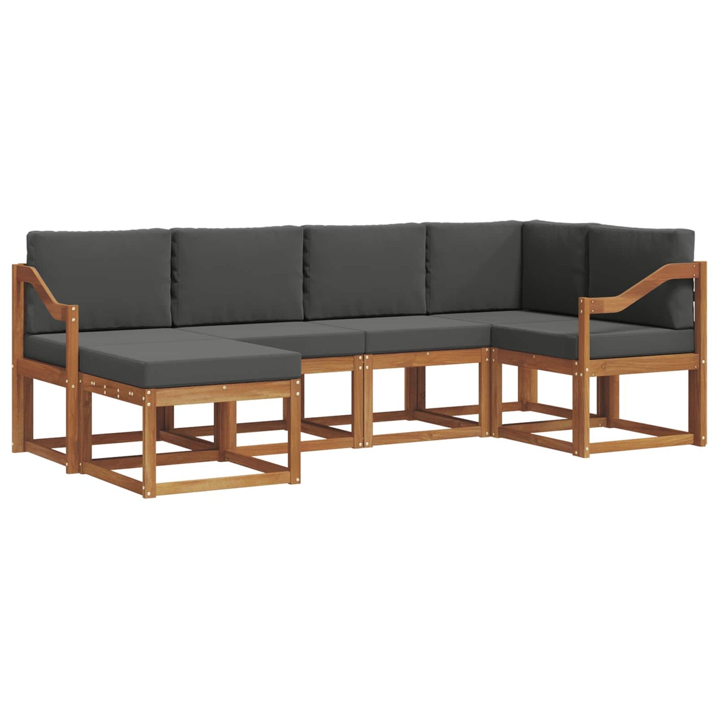Outdoor-Sofagarnitur 6 stk. Natur und Anthrazit