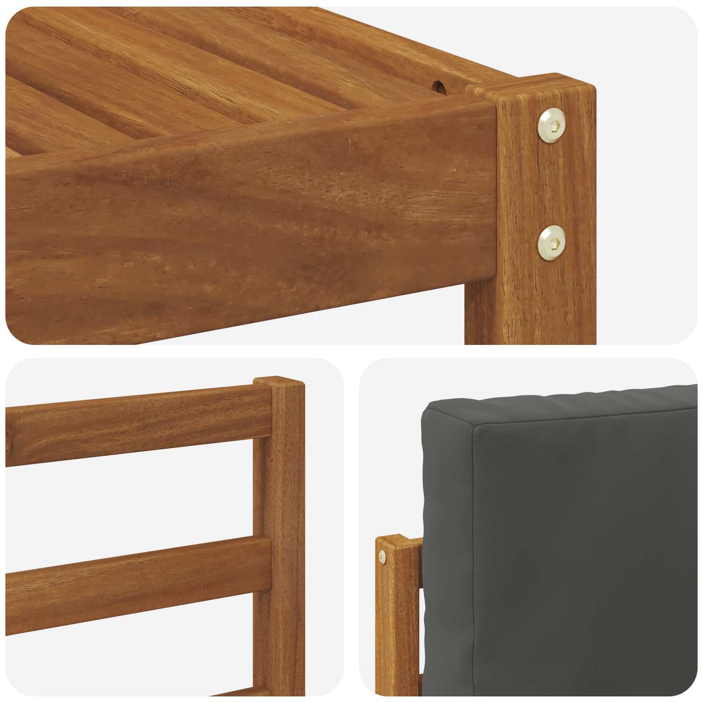 Outdoor-Sofagarnitur 7 stk. Natur und Anthrazit