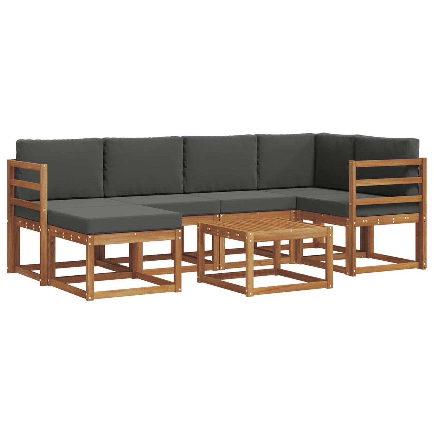 Outdoor-Sofagarnitur 7 stk. Natur und Anthrazit